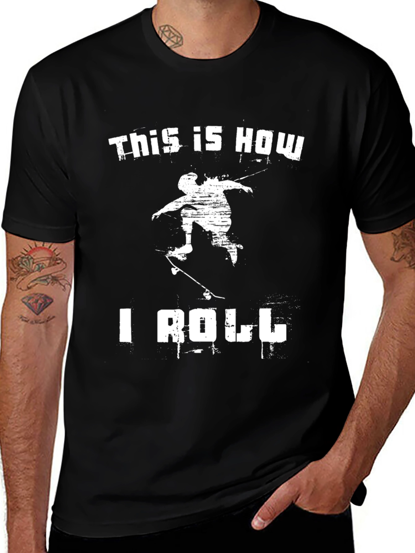 This Is How I Roll Skateboard T-Shirt - Black