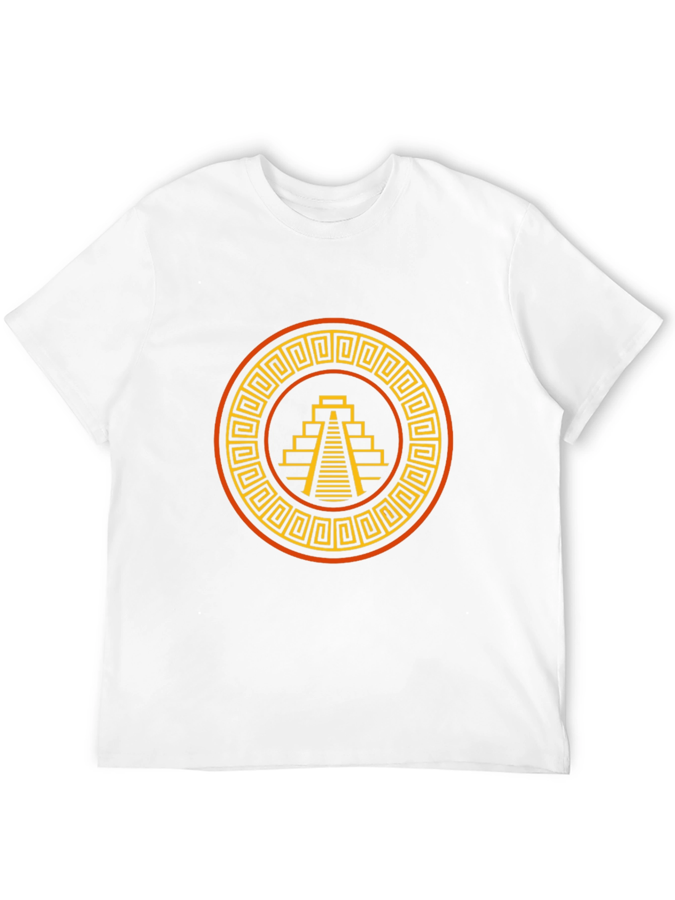 Aztec Pyramid Graphic Tee - Black Cotton T-Shirt