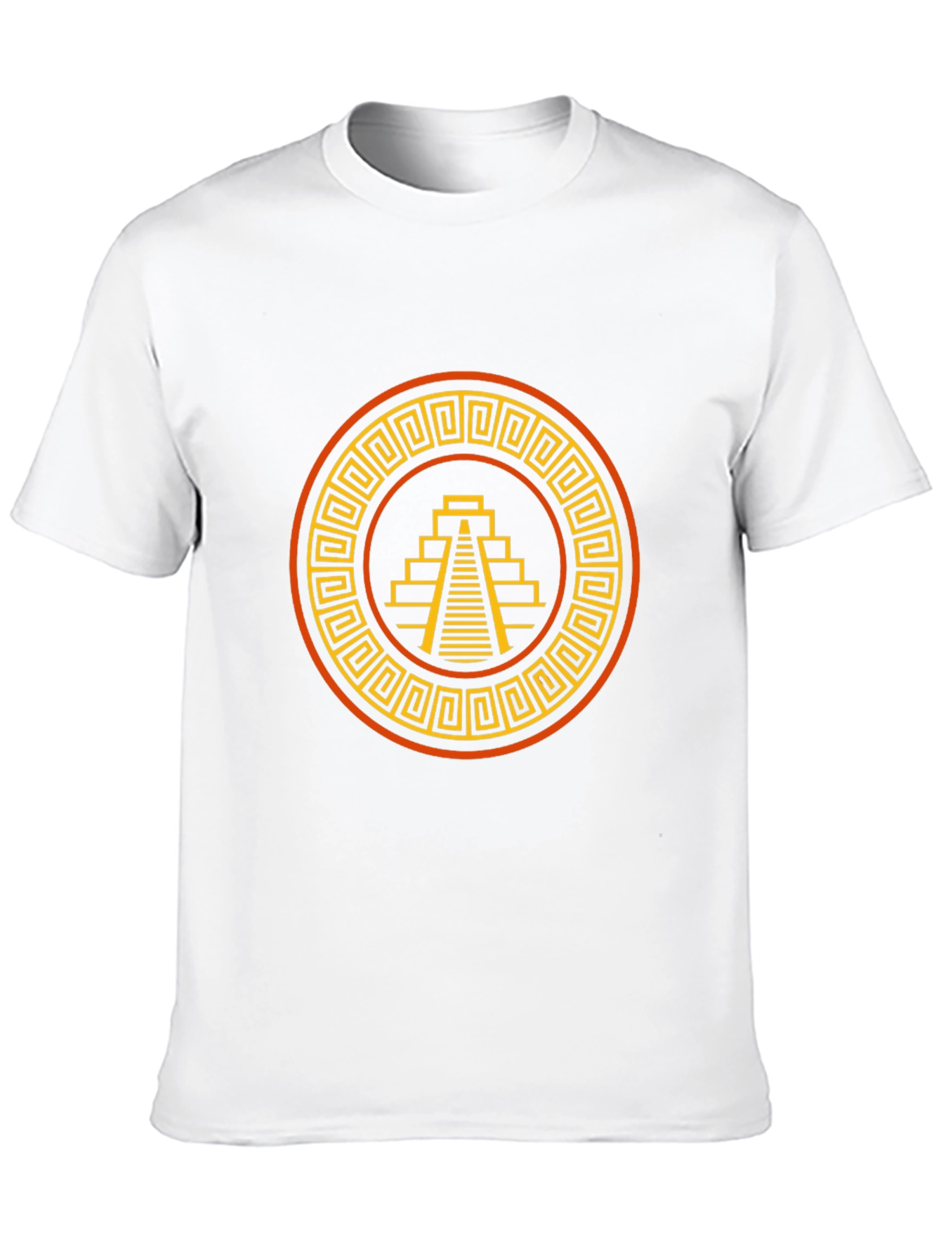 Aztec Pyramid Graphic Tee - Black Cotton T-Shirt