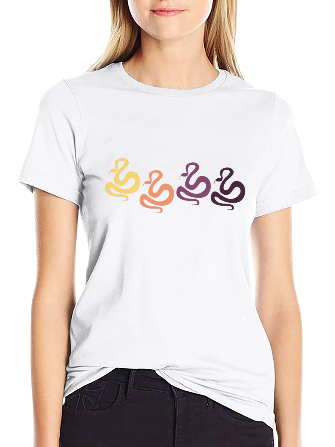 Retro Snake Graphic Black T-Shirt