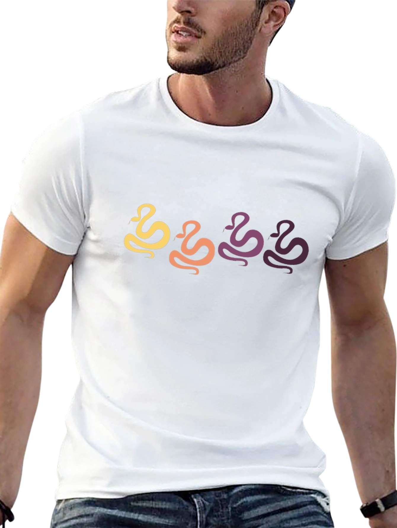 Retro Snake Graphic Black T-Shirt