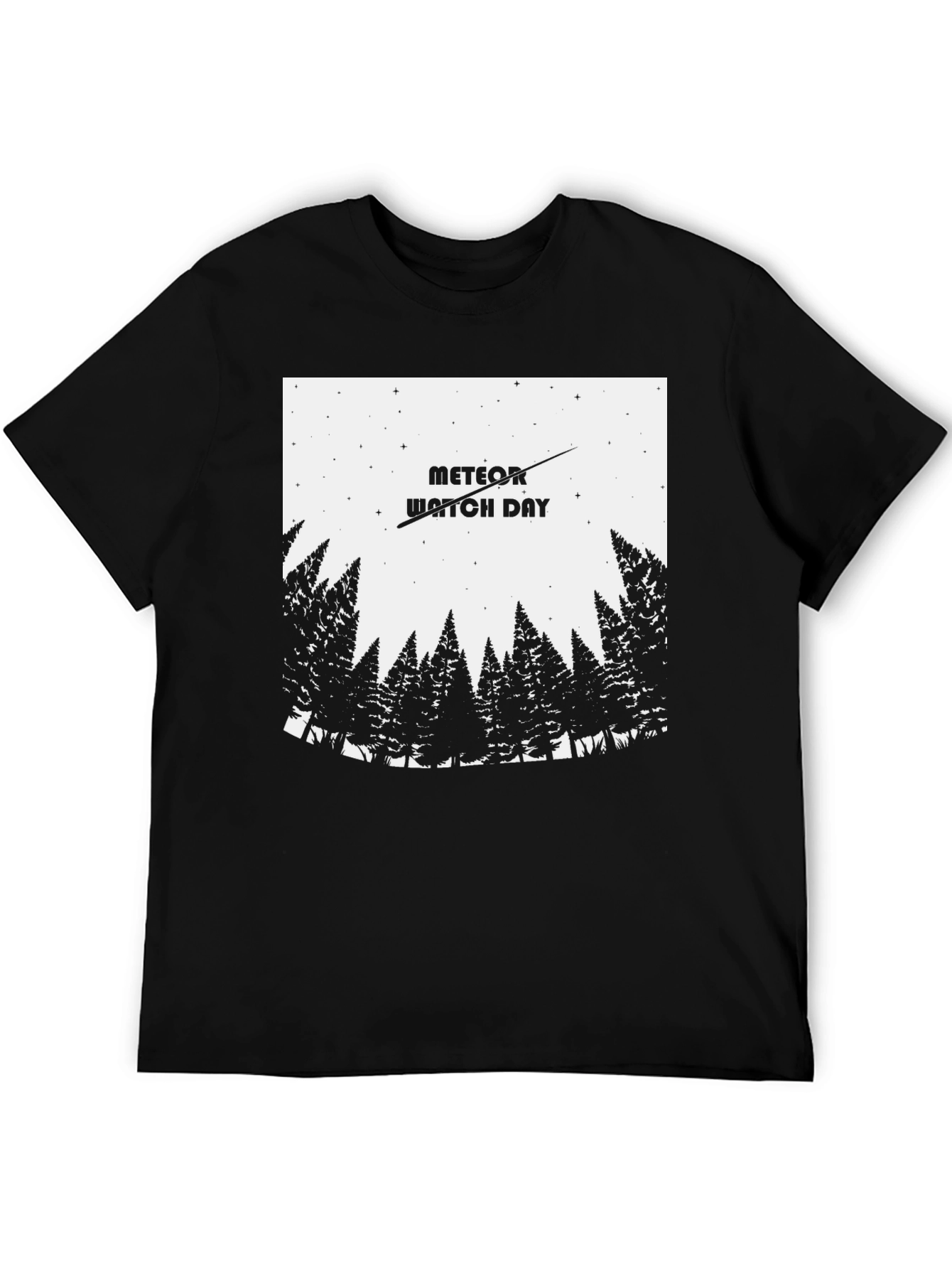 Meteor Watch Day Black T-Shirt - Nature Tee