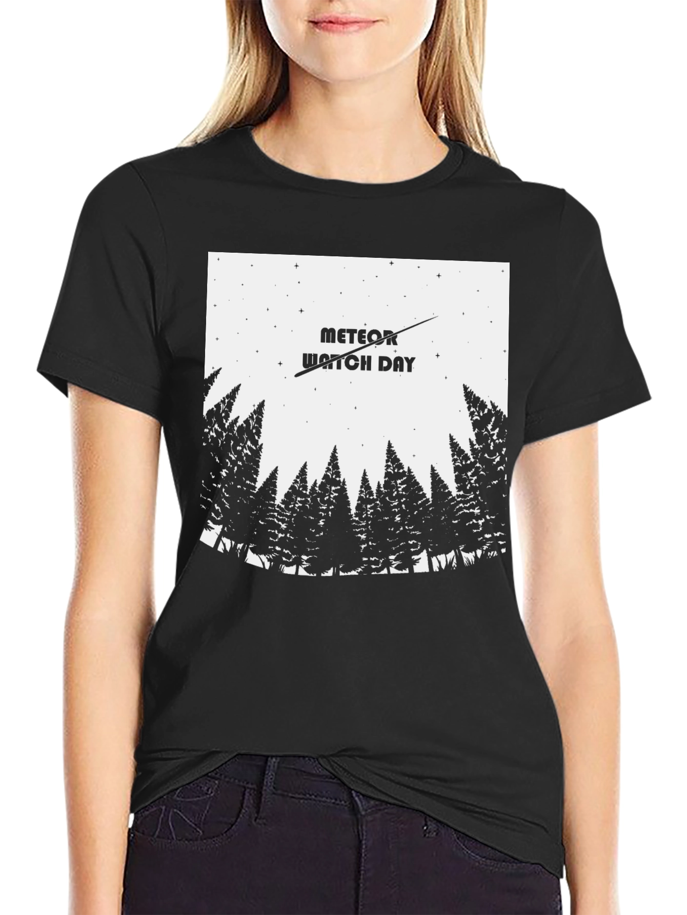 Meteor Watch Day Black T-Shirt - Nature Tee