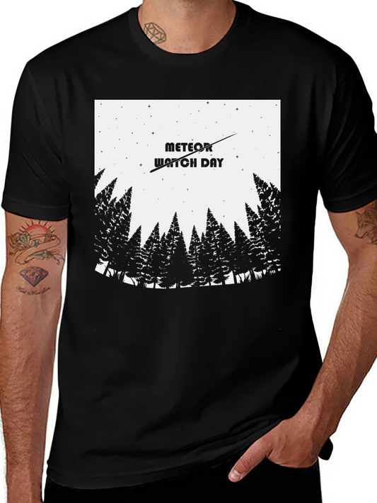Meteor Watch Day Black T-Shirt - Nature Tee