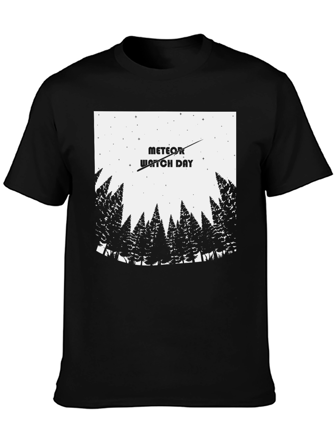 Meteor Watch Day Black T-Shirt - Nature Tee