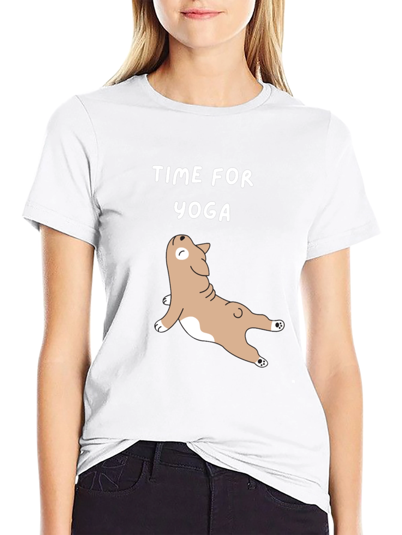 Time for Yoga T-Shirt - Cute Dog Design