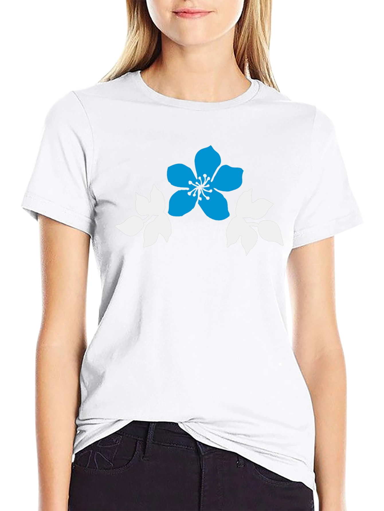 Floral Graphic Print Black Casual T-Shirt