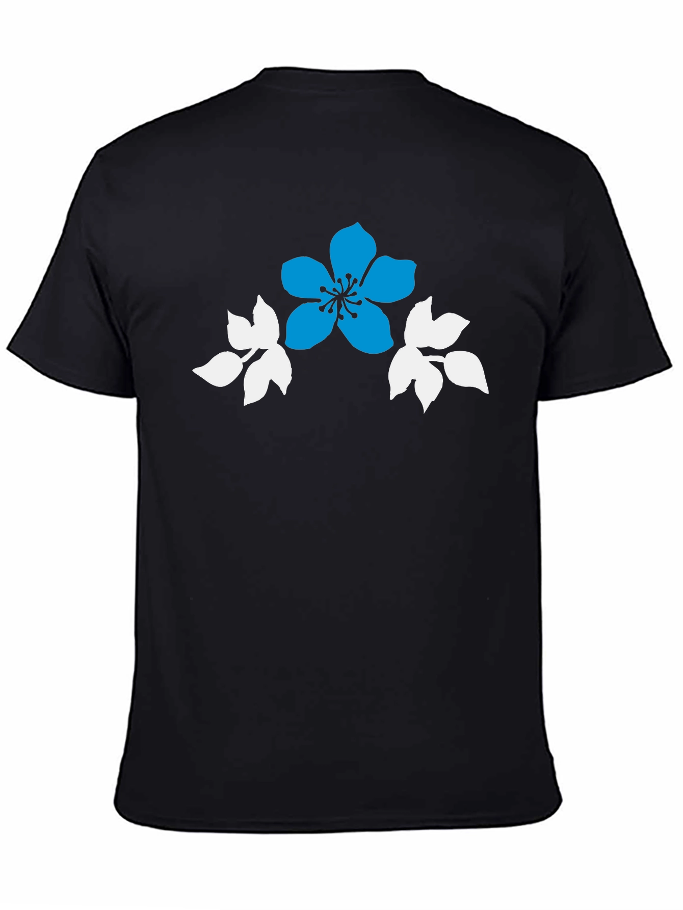 Floral Graphic Print Black Casual T-Shirt