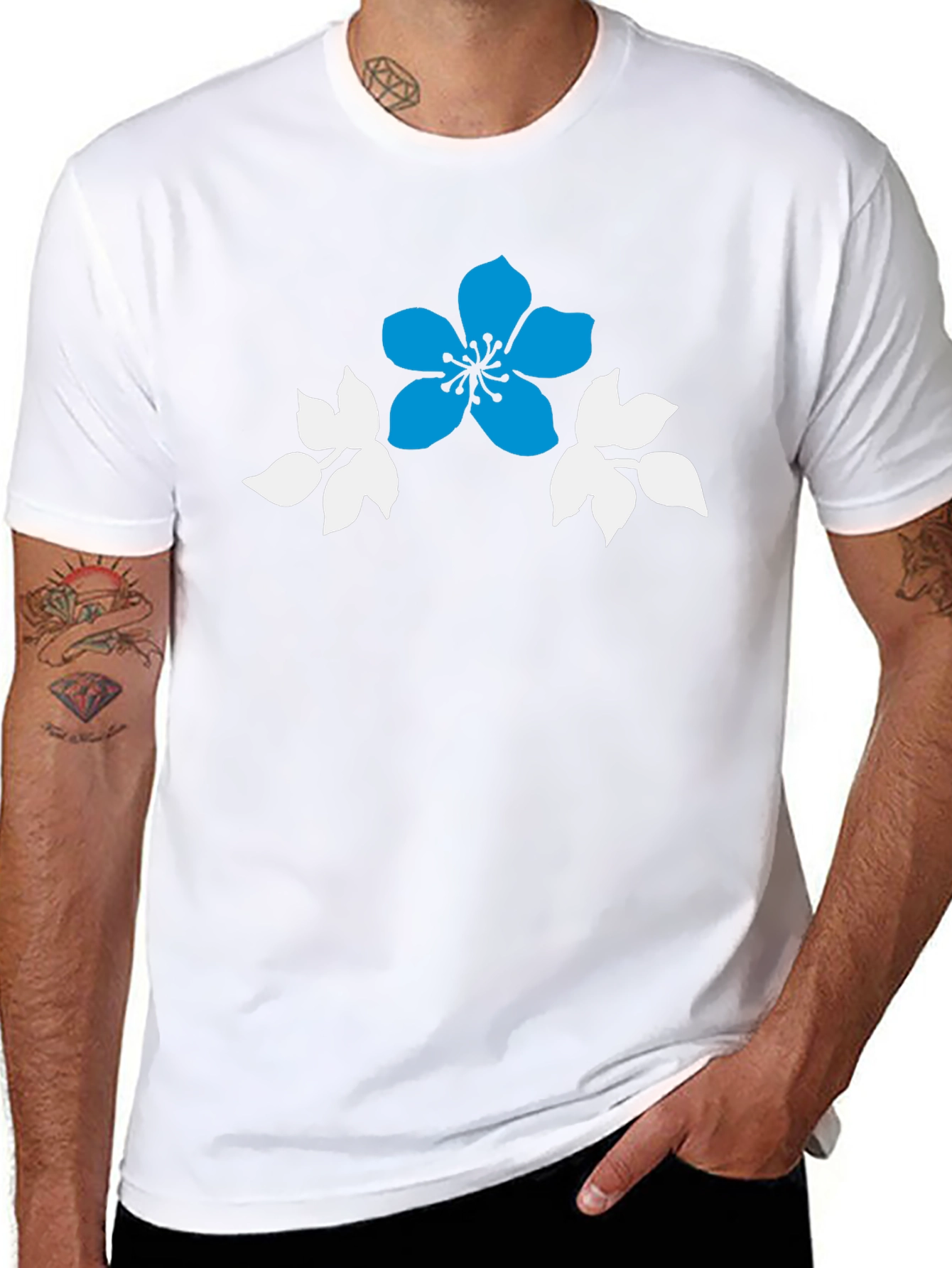 Floral Graphic Print Black Casual T-Shirt