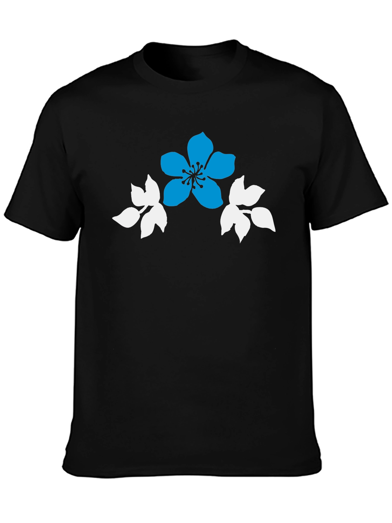 Floral Graphic Print Black Casual T-Shirt