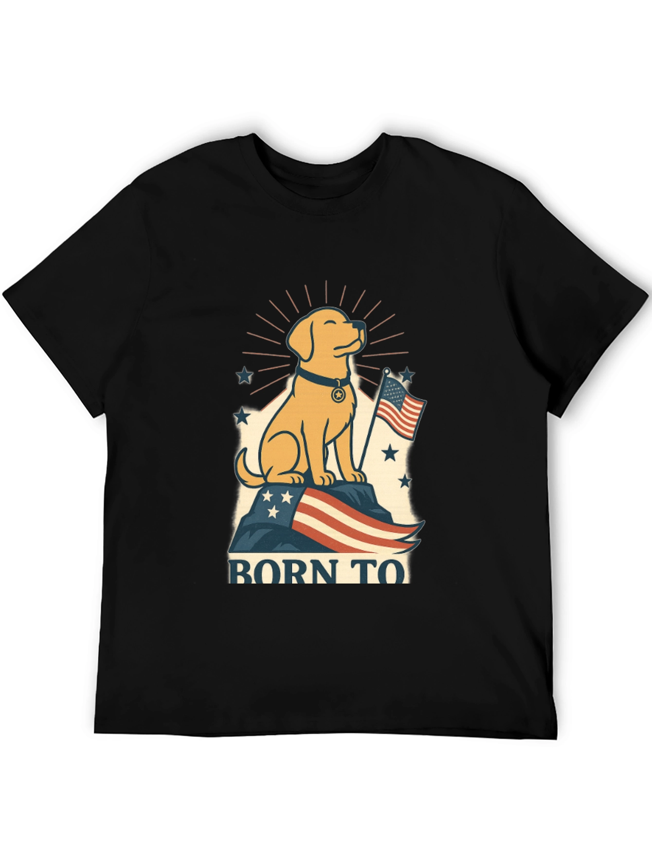 Patriotic Dog T-Shirt - Born To Be Free