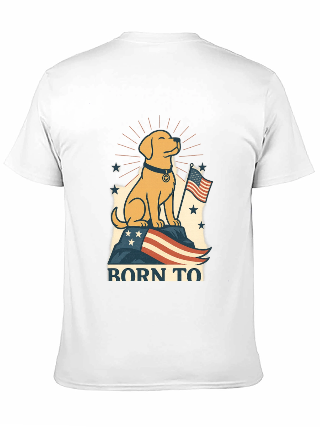 Patriotic Dog T-Shirt - Born To Be Free