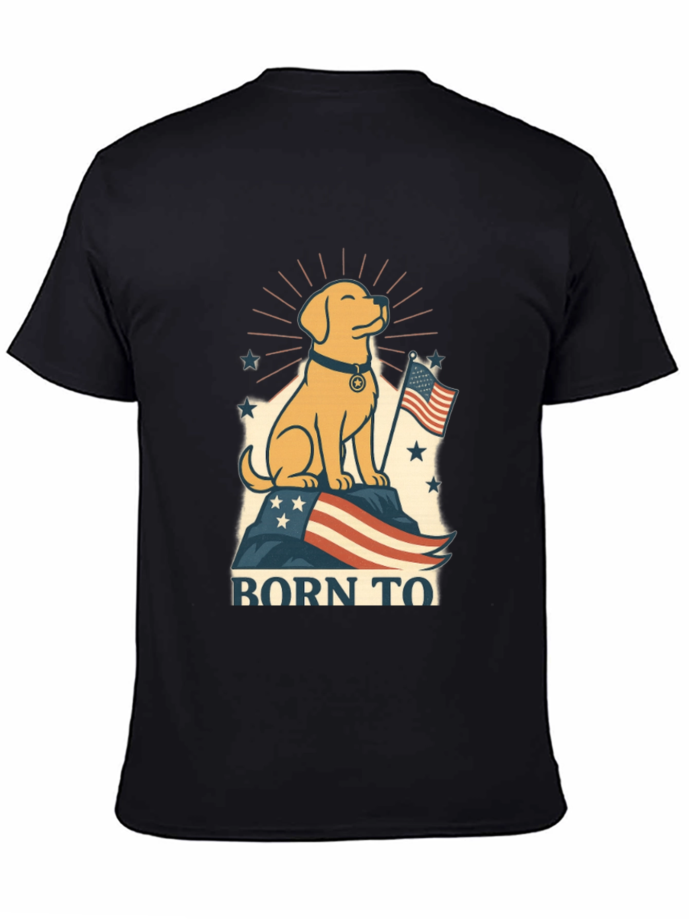 Patriotic Dog T-Shirt - Born To Be Free