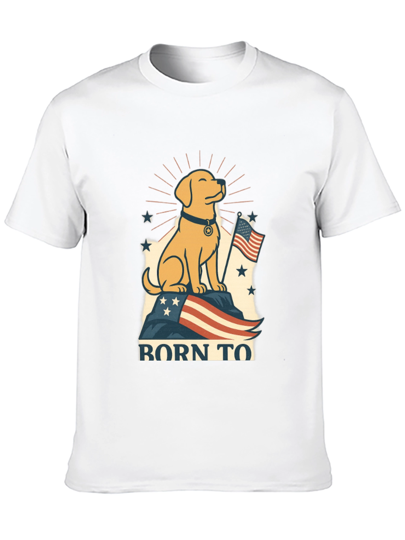 Patriotic Dog T-Shirt - Born To Be Free