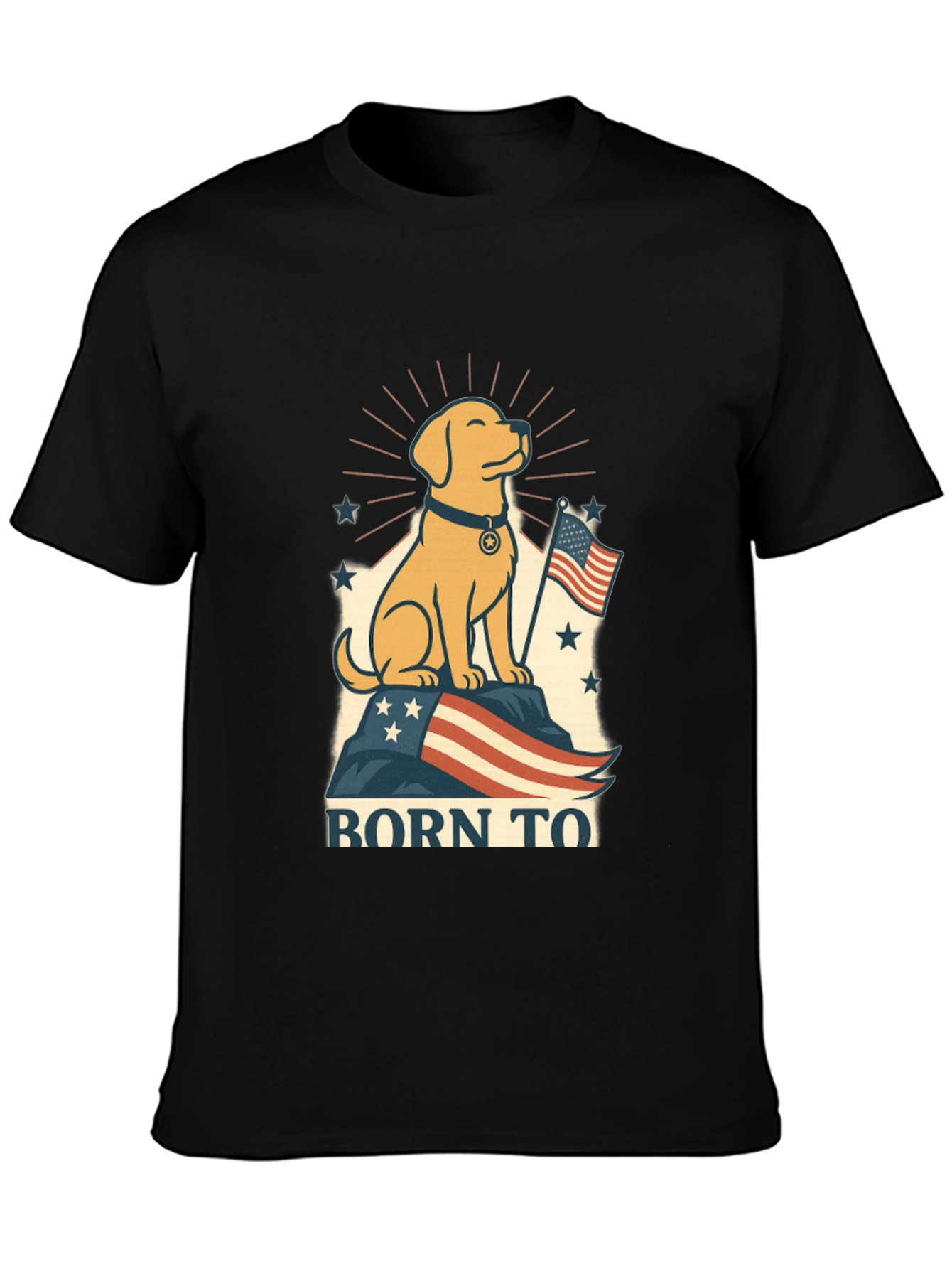 Patriotic Dog T-Shirt - Born To Be Free