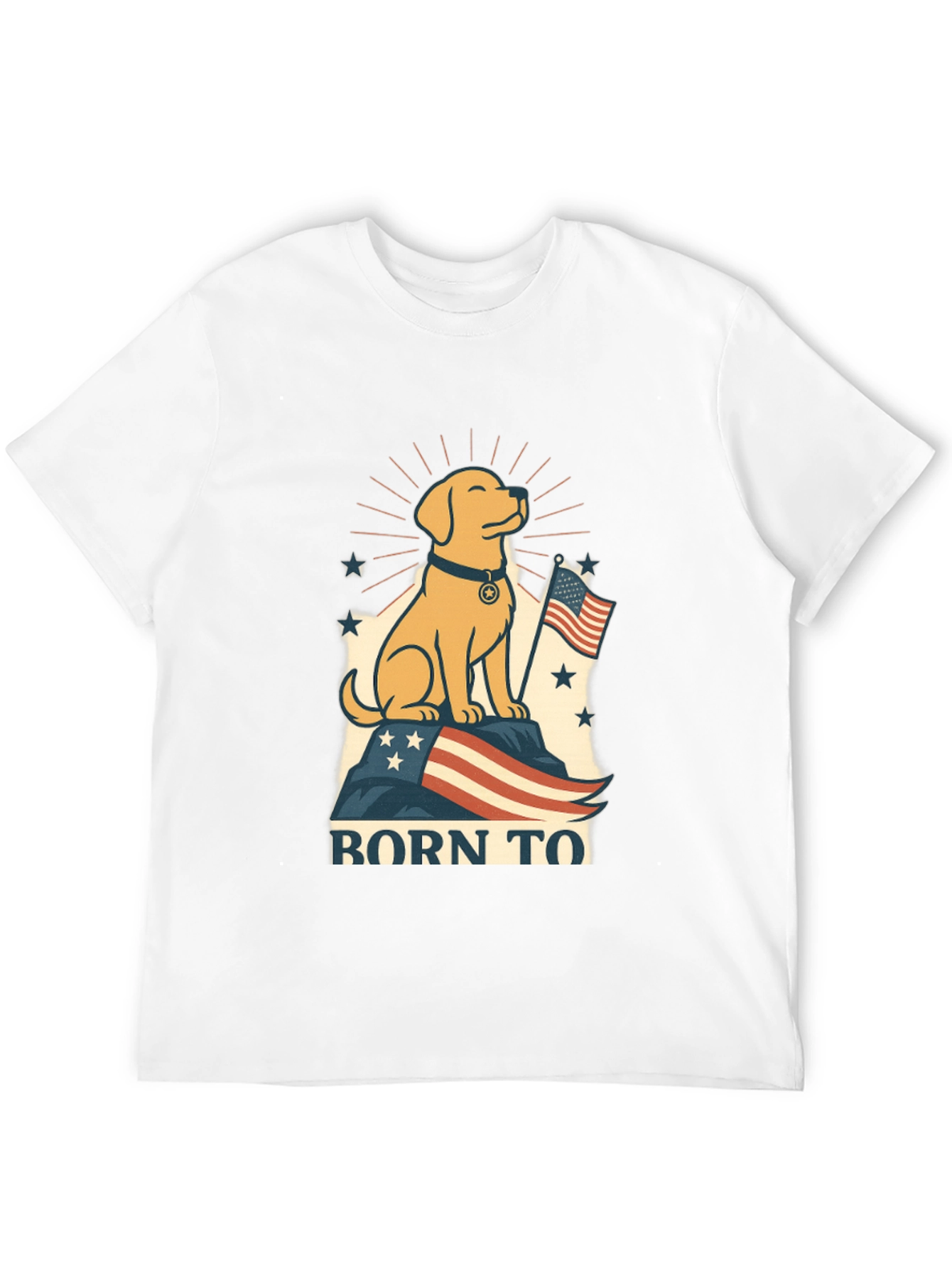 Patriotic Dog T-Shirt - Born To Be Free