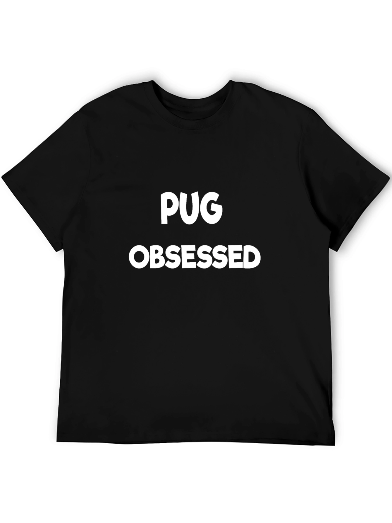 Pug Obsessed Graphic Tee - Black Cotton T-Shirt