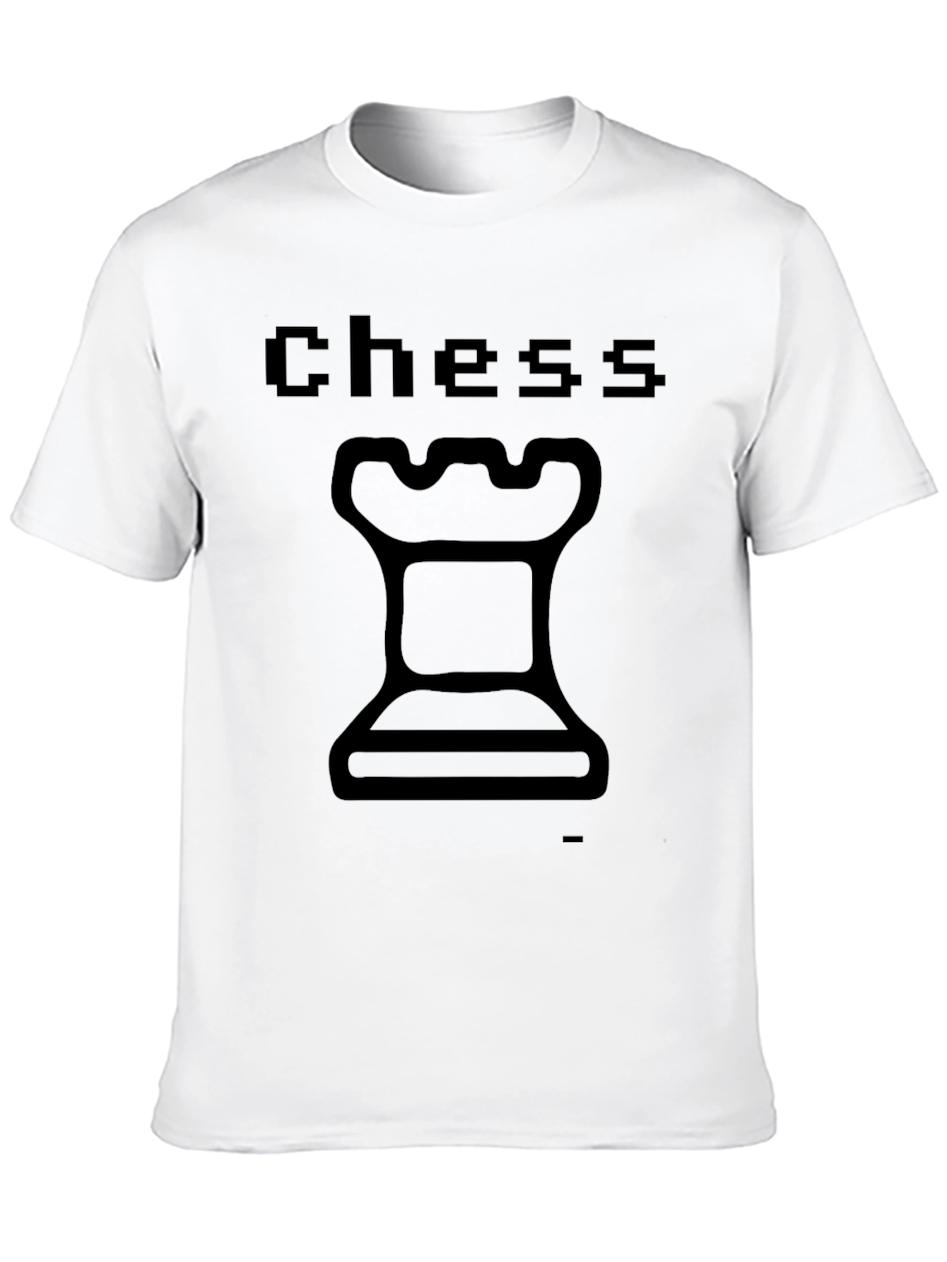 Chess Rook Graphic T-Shirt - Pixelated Text Design