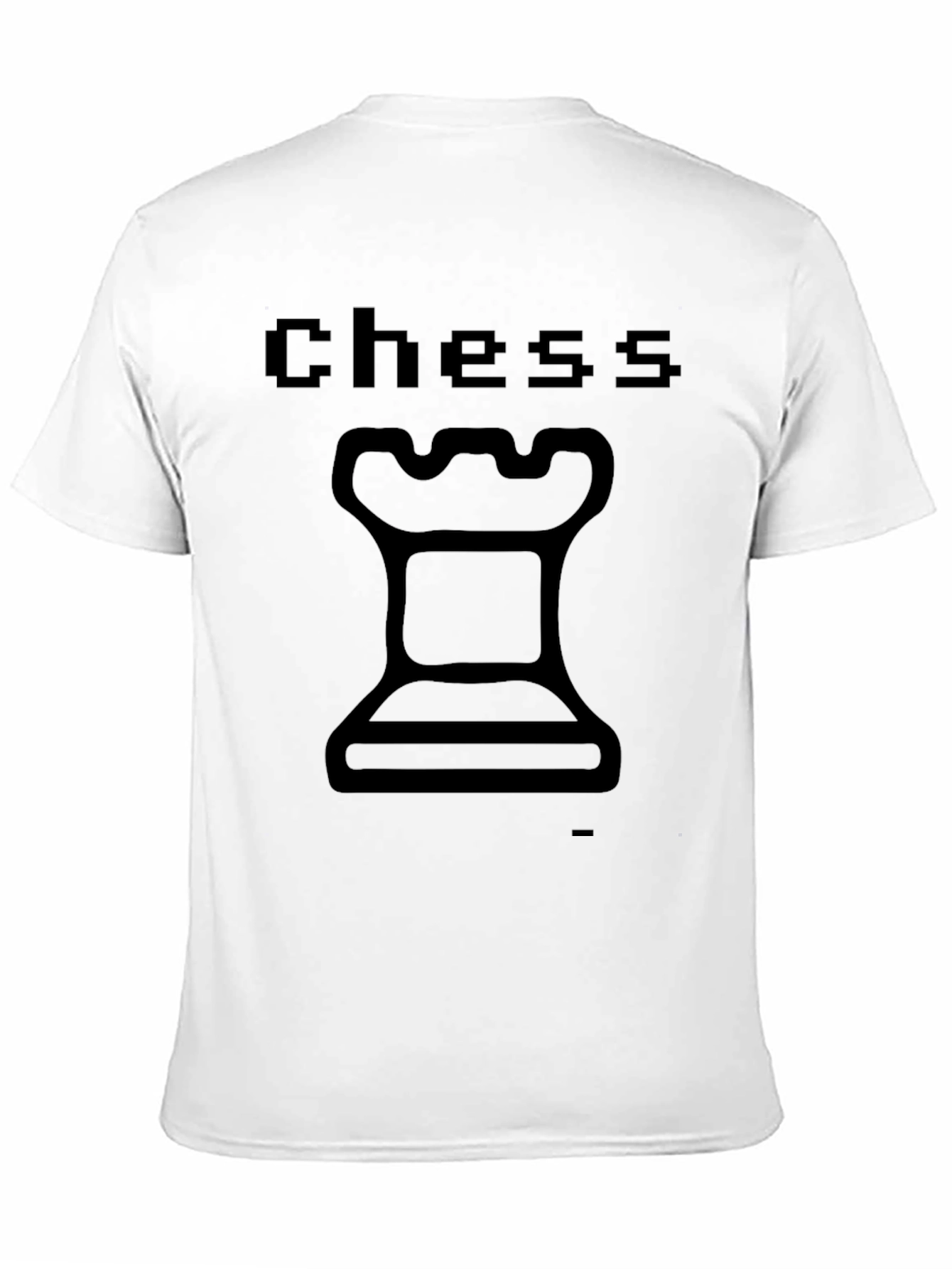 Chess Rook Graphic T-Shirt - Pixelated Text Design