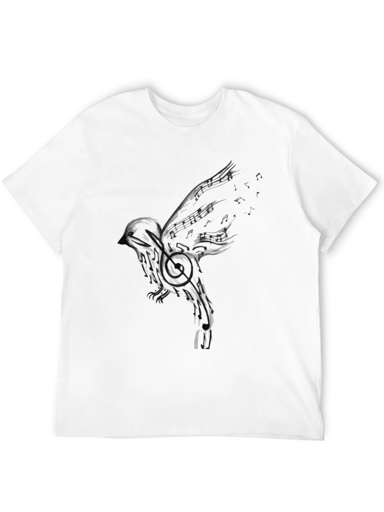 Musical Bird Graphic Tee - Black