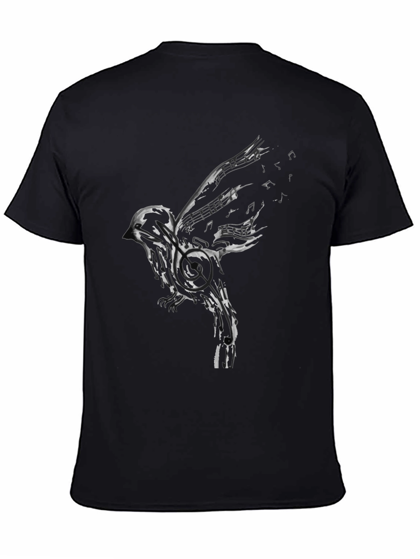Musical Bird Graphic Tee - Black