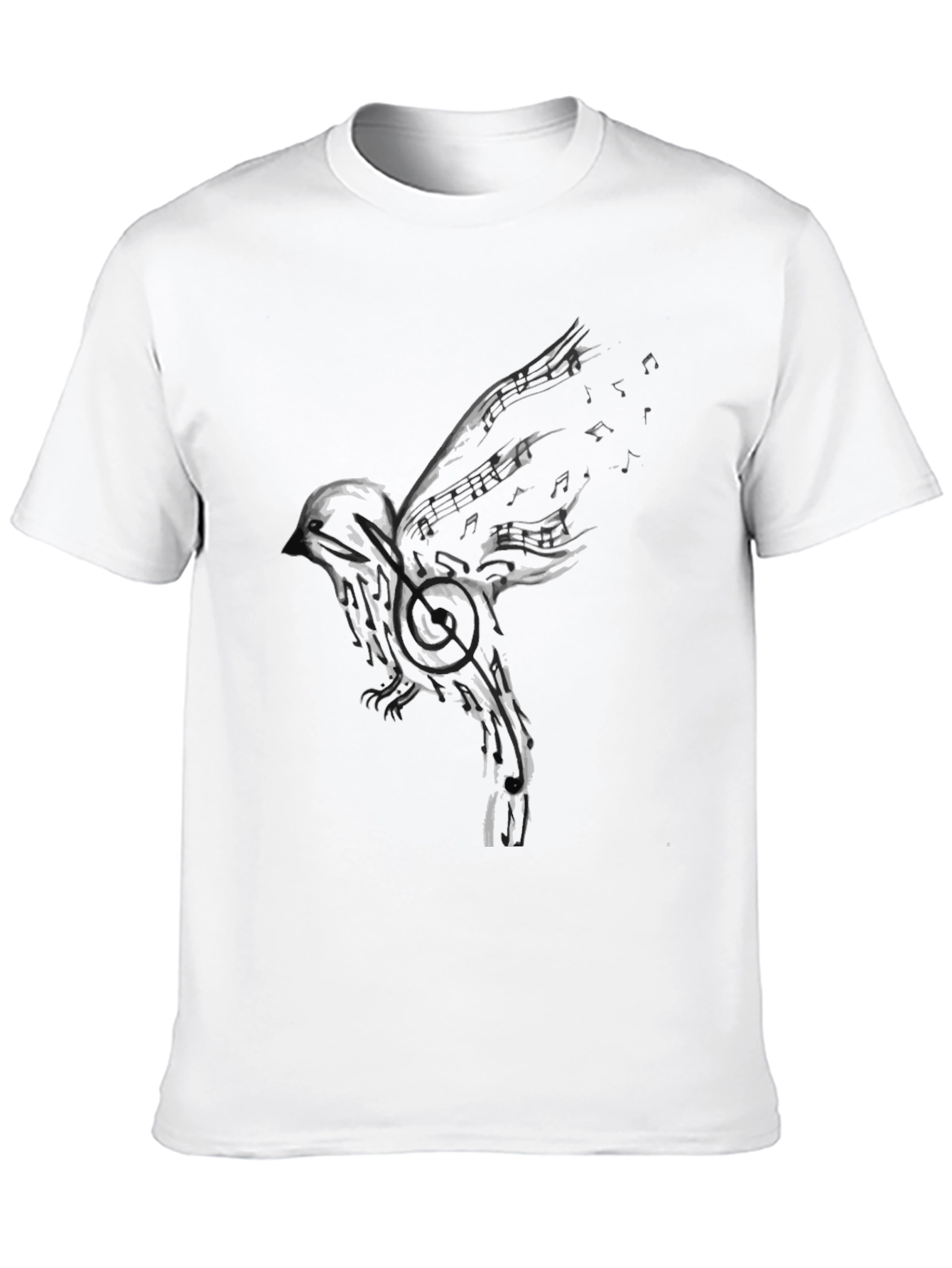 Musical Bird Graphic Tee - Black