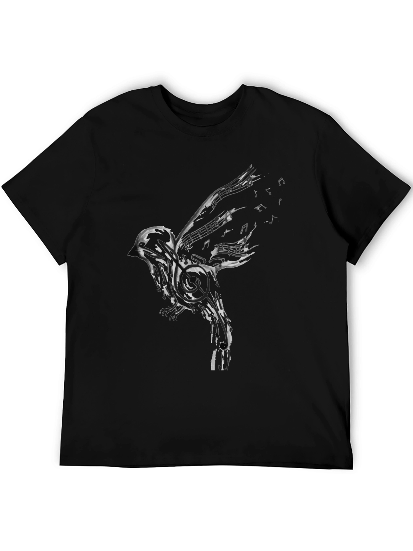 Musical Bird Graphic Tee - Black