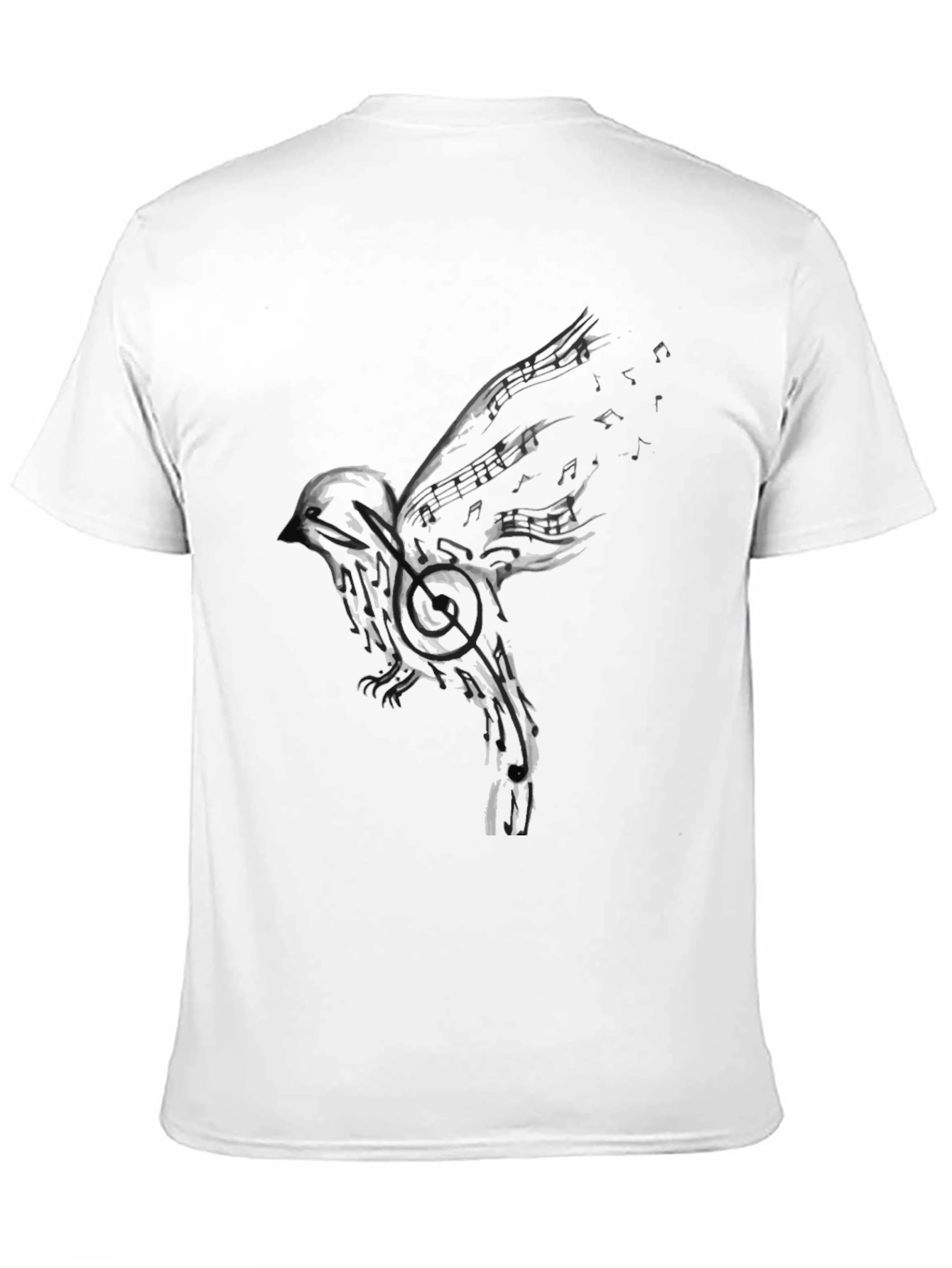 Musical Bird Graphic Tee - Black