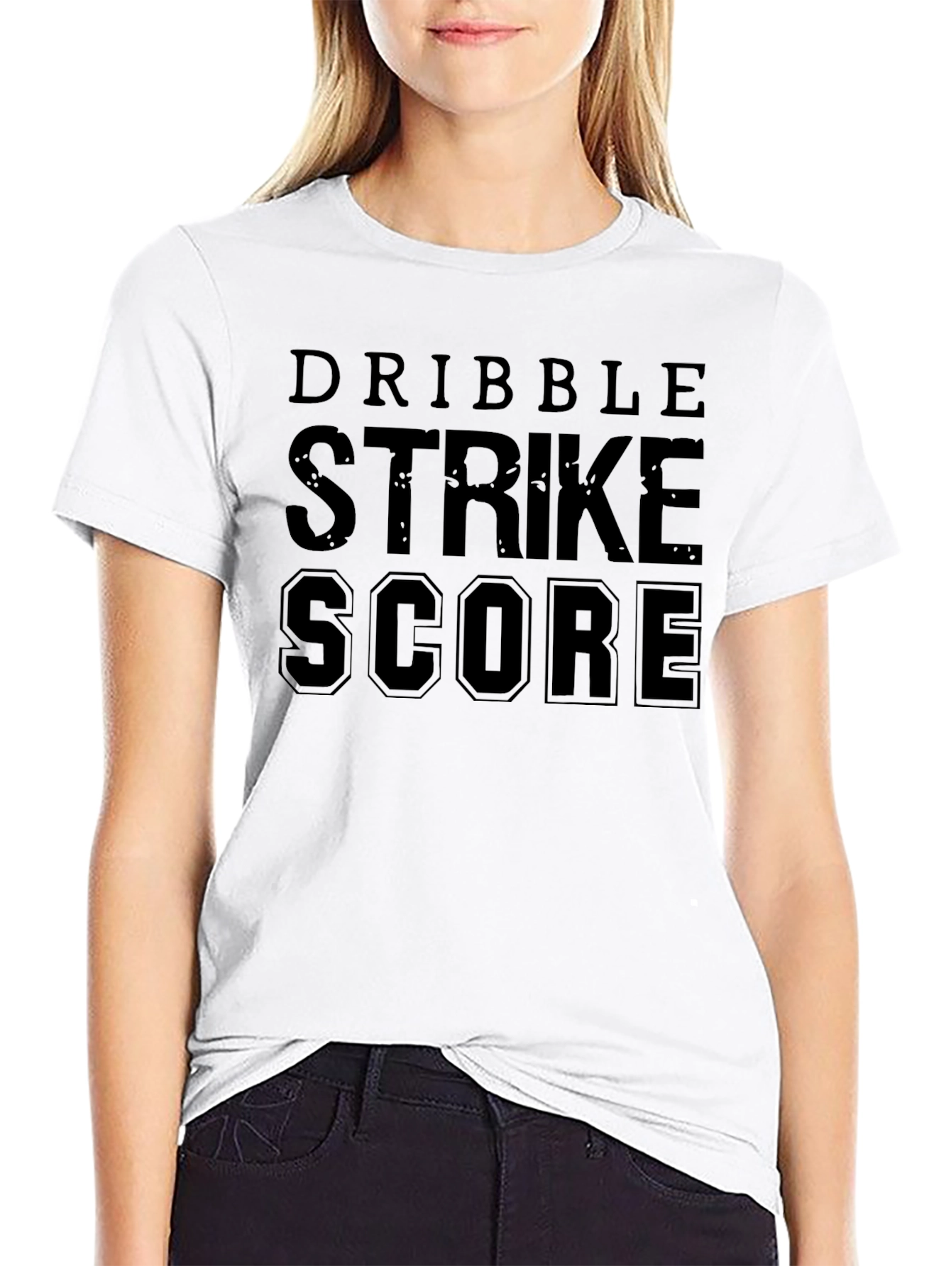 Dribble Strike Score Black Graphic T-Shirt