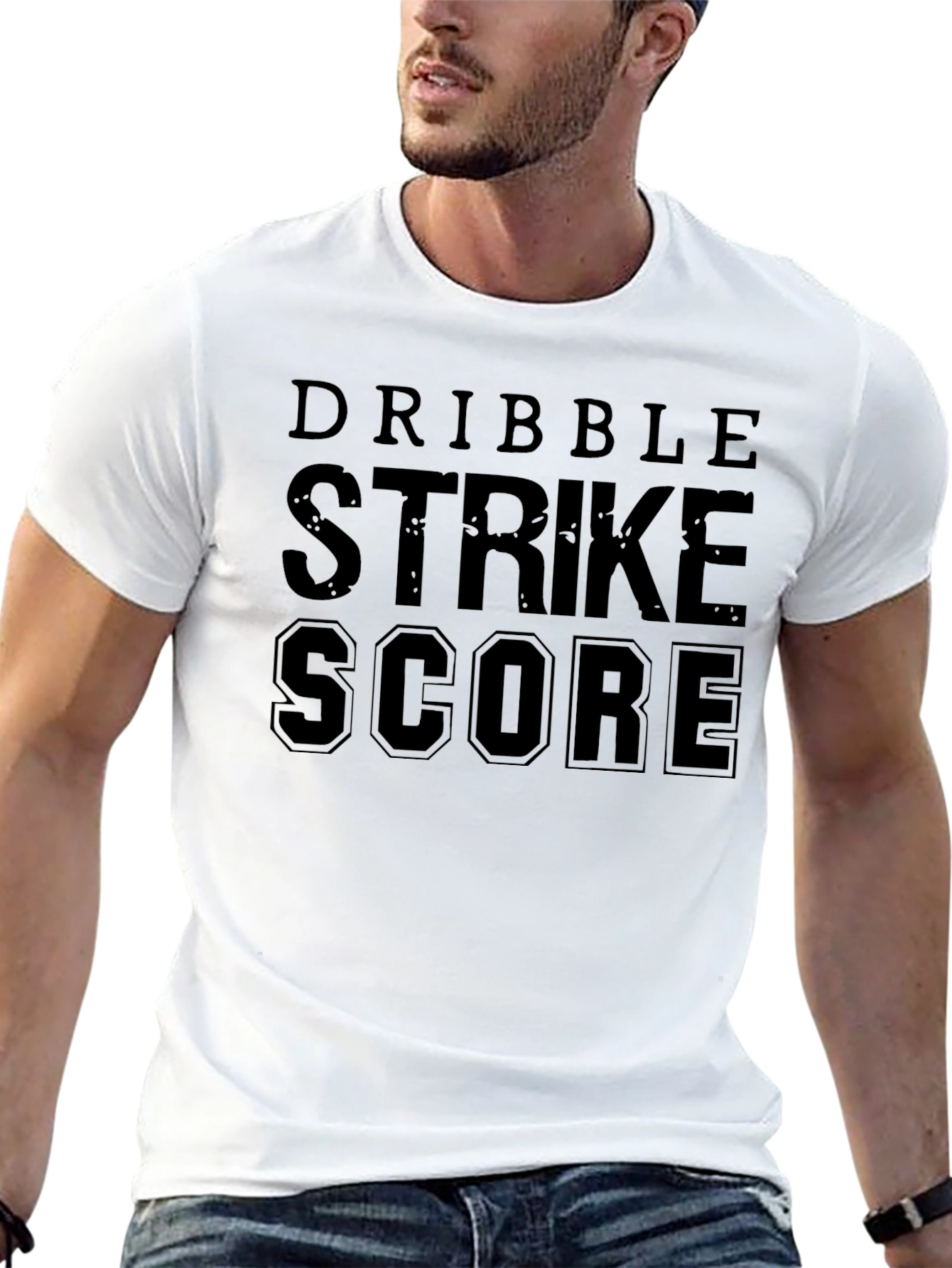 Dribble Strike Score Black Graphic T-Shirt