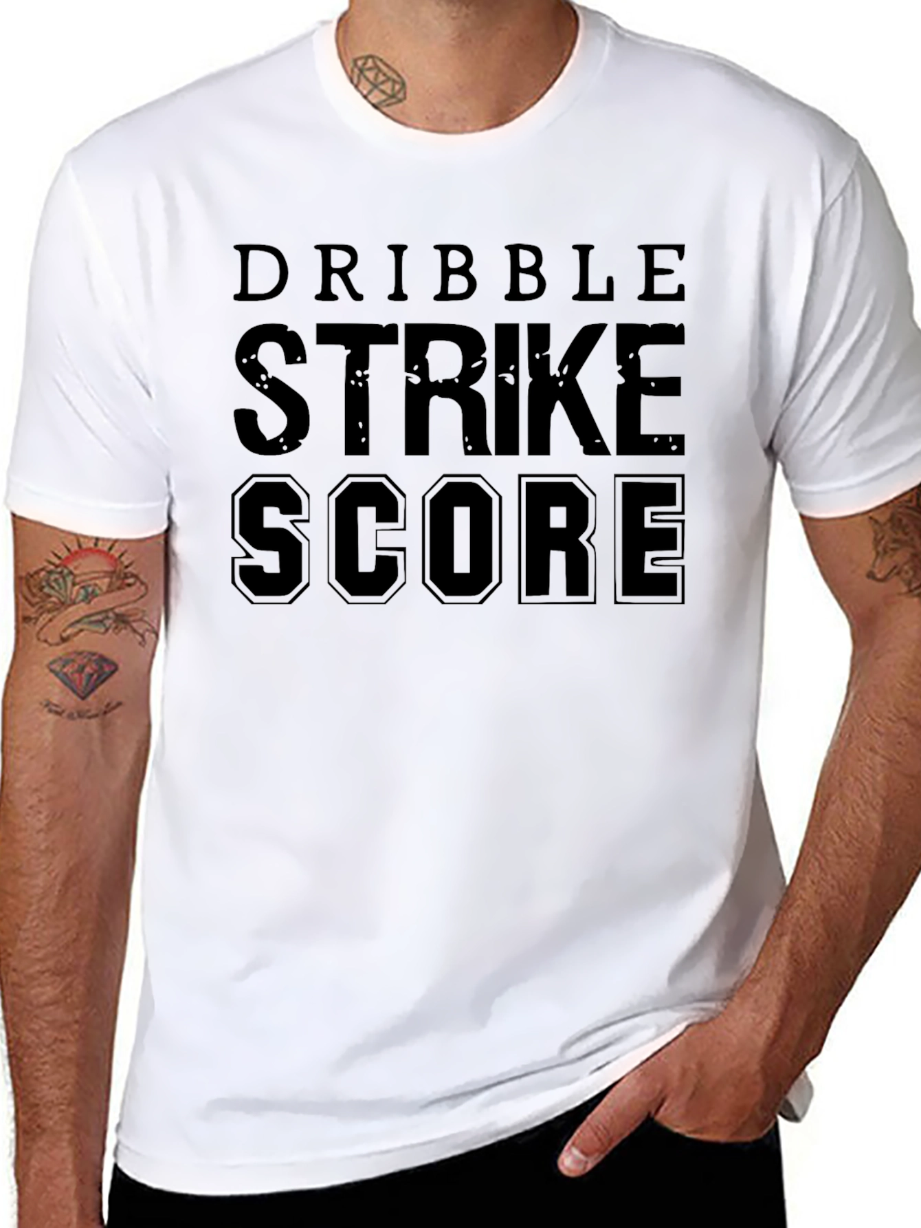 Dribble Strike Score Black Graphic T-Shirt