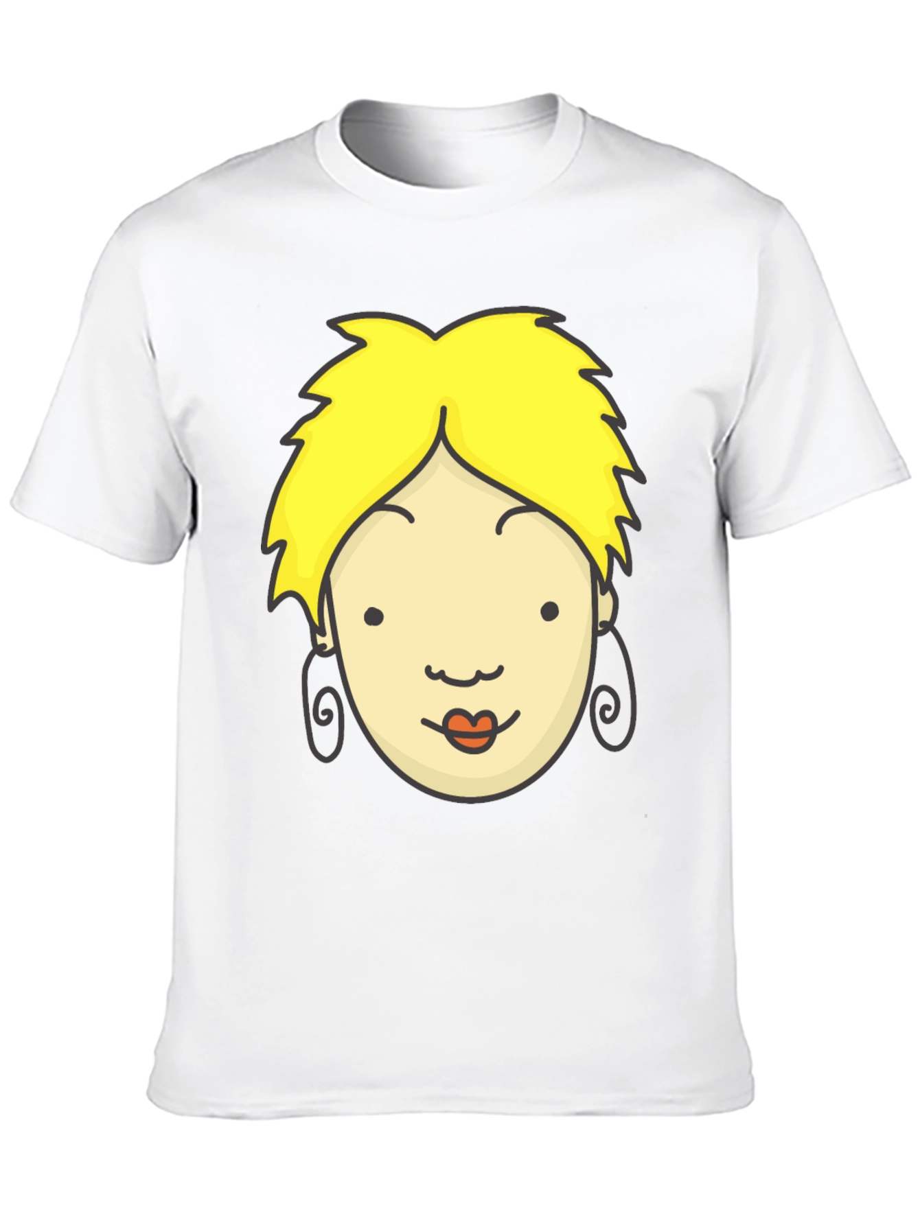 Cartoon Face Graphic Black T-Shirt