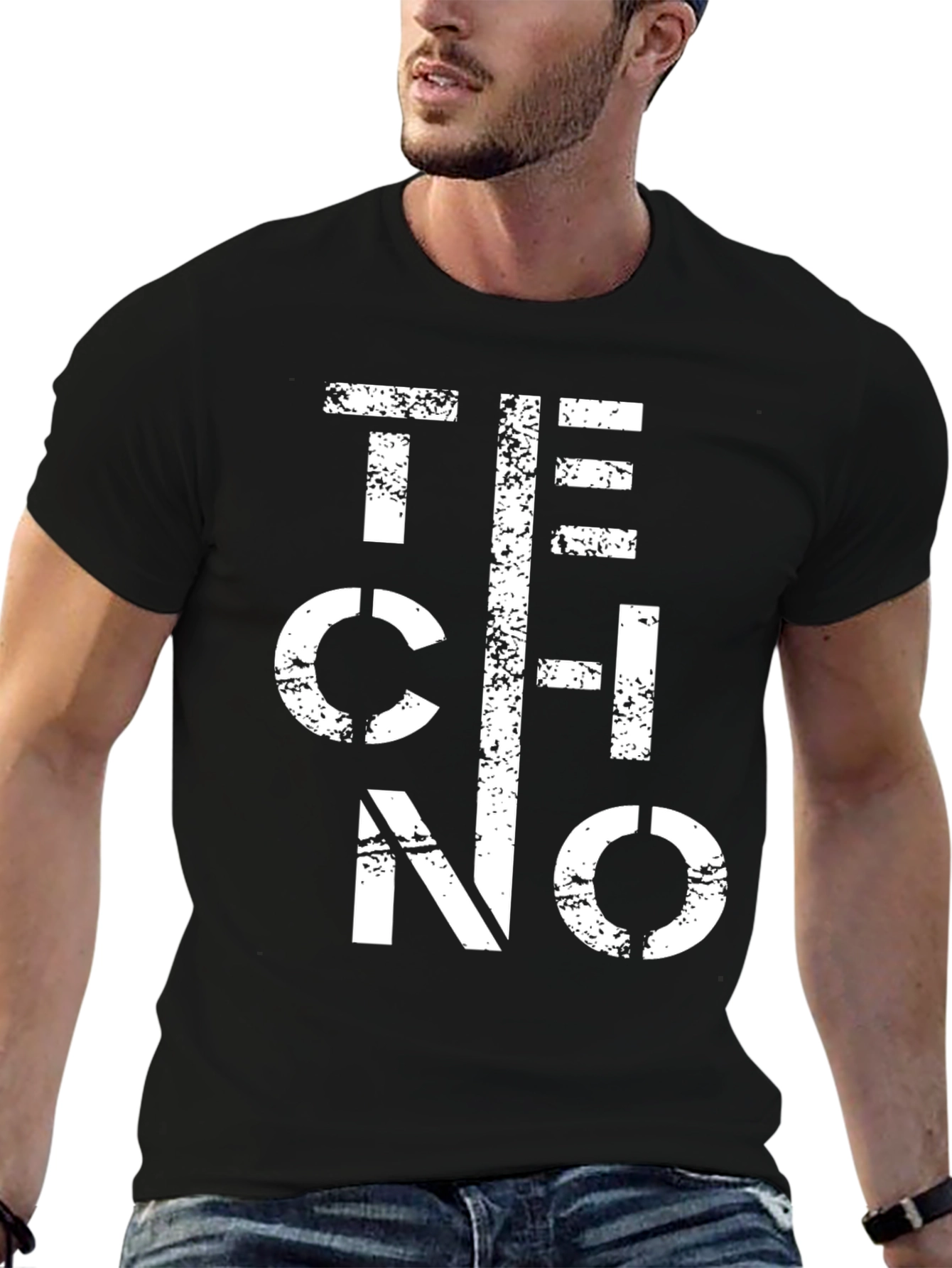 Techno T-Shirt - Grunge Style Black Tee