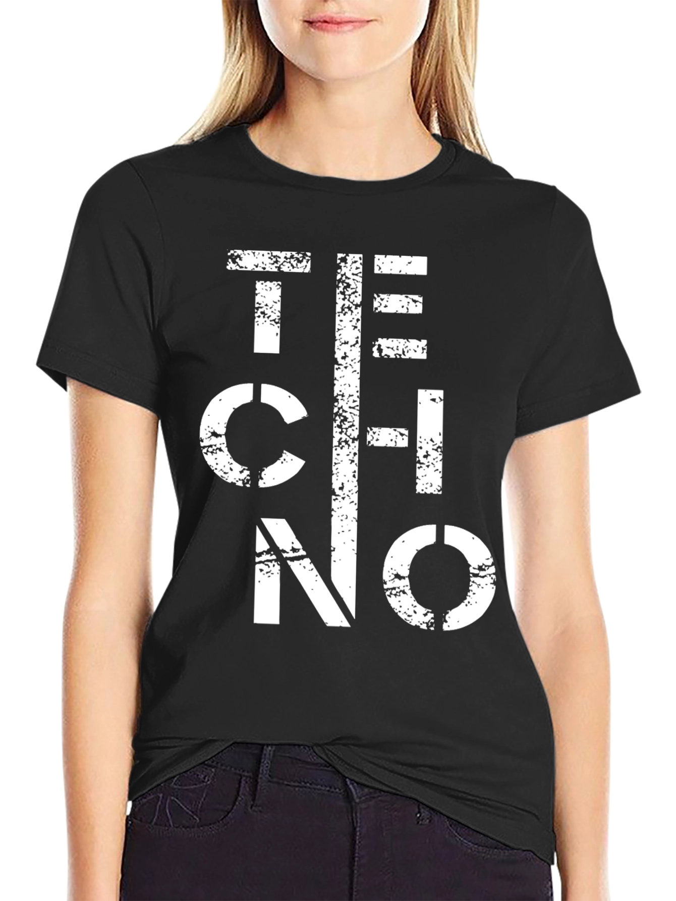 Techno T-Shirt - Grunge Style Black Tee