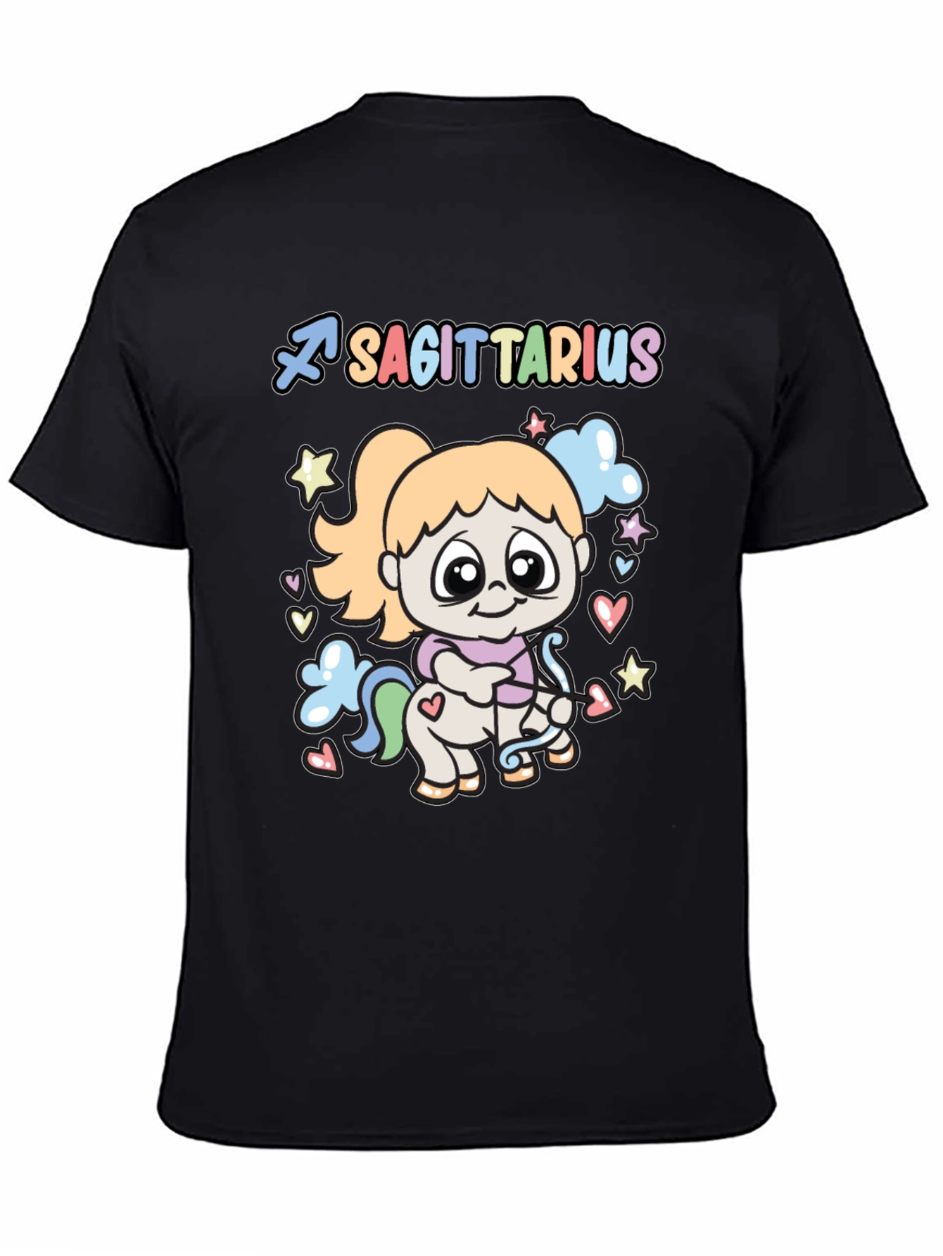 Sagittarius Zodiac Cute T-Shirt - Black