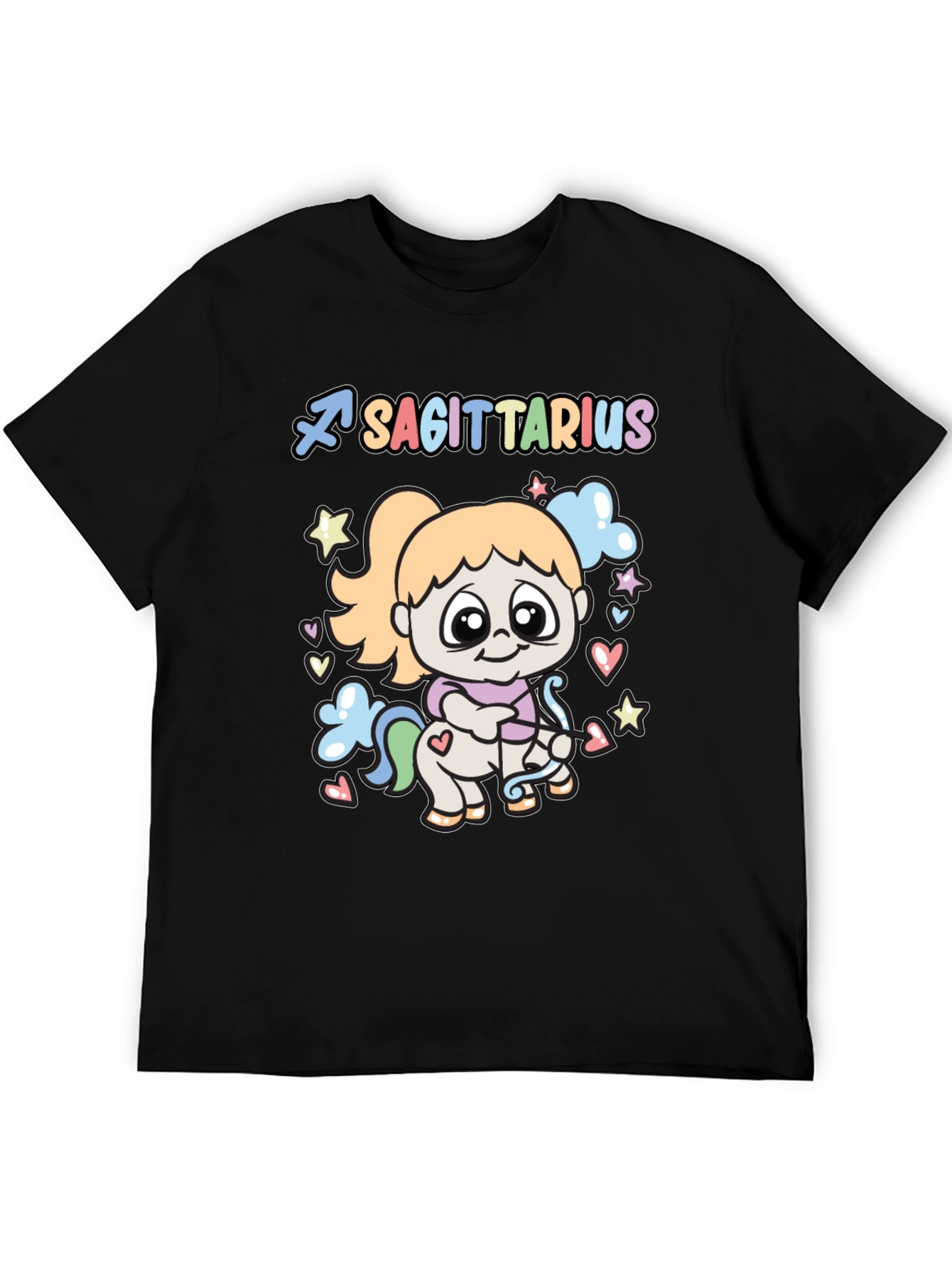 Sagittarius Zodiac Cute T-Shirt - Black