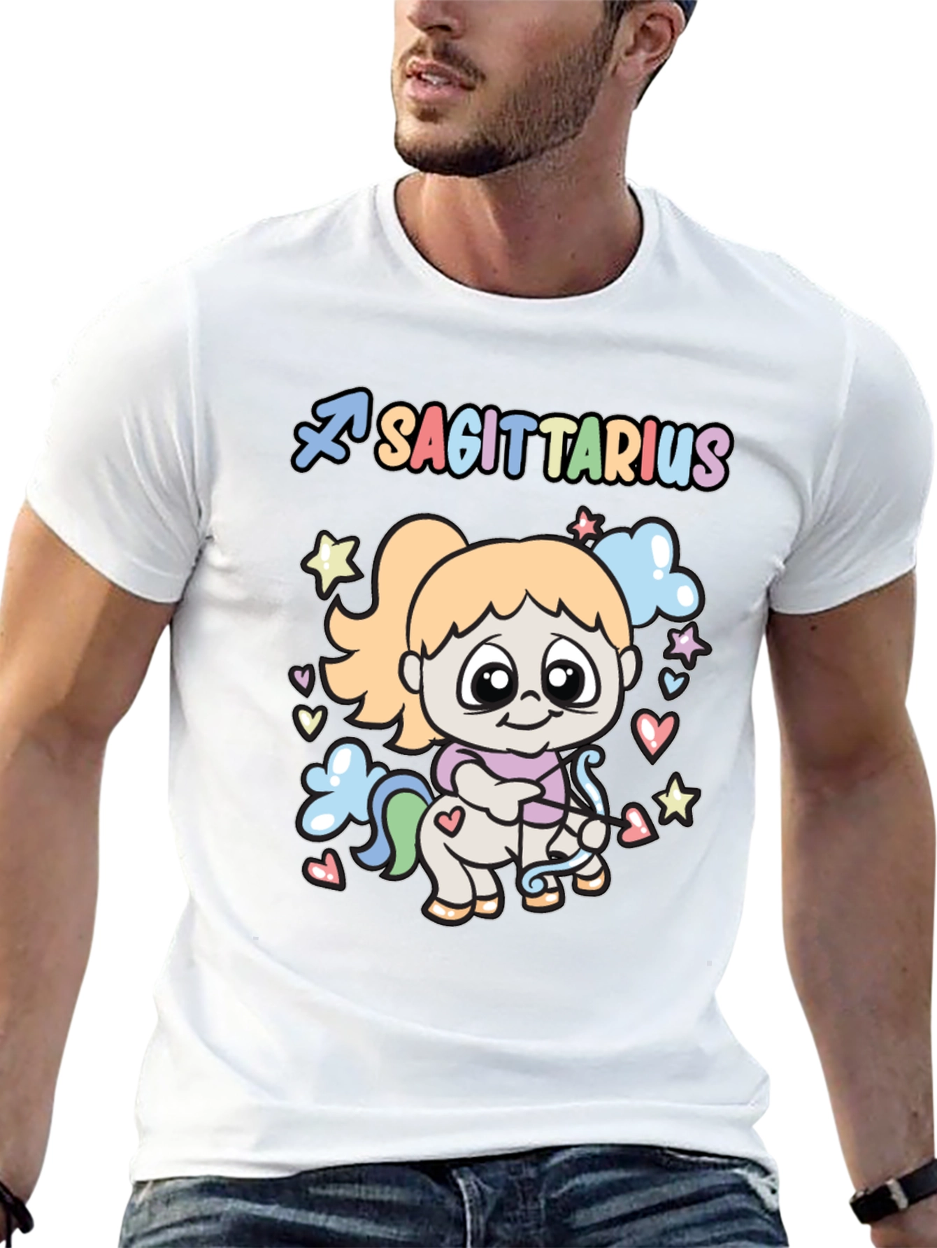 Sagittarius Zodiac Cute T-Shirt - Black