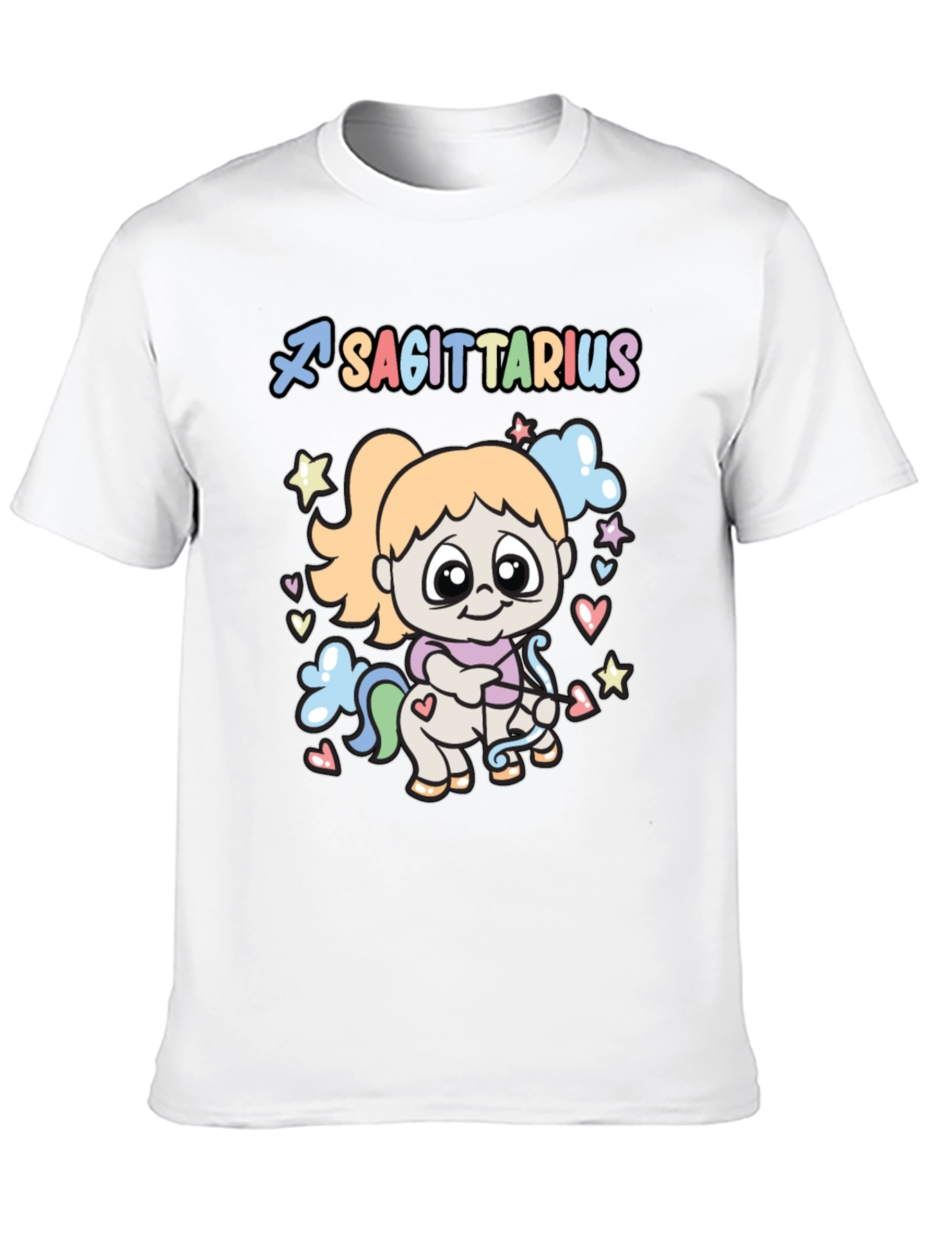 Sagittarius Zodiac Cute T-Shirt - Black