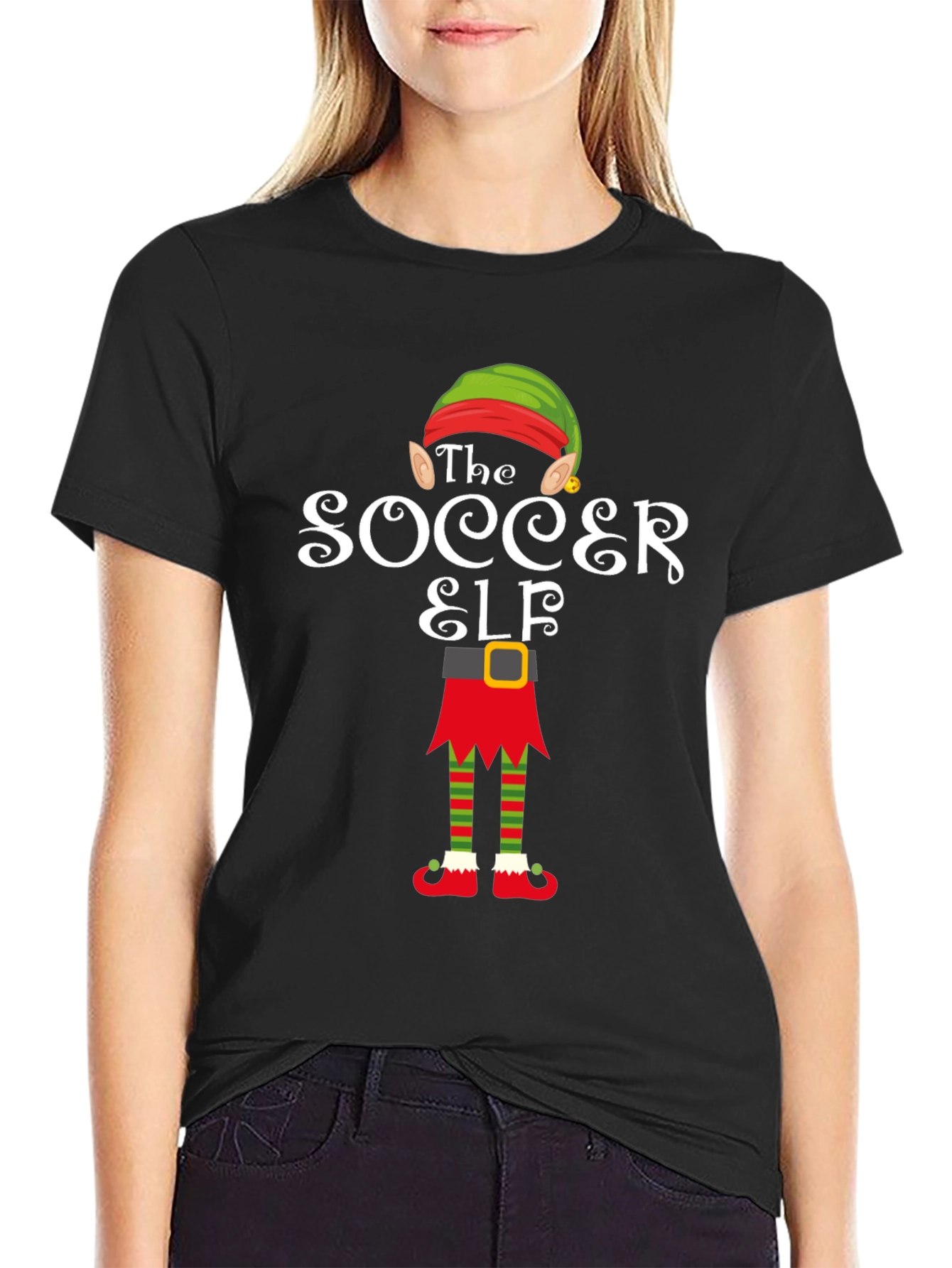 Soccer Elf Graphic Tee - Holiday Fun!
