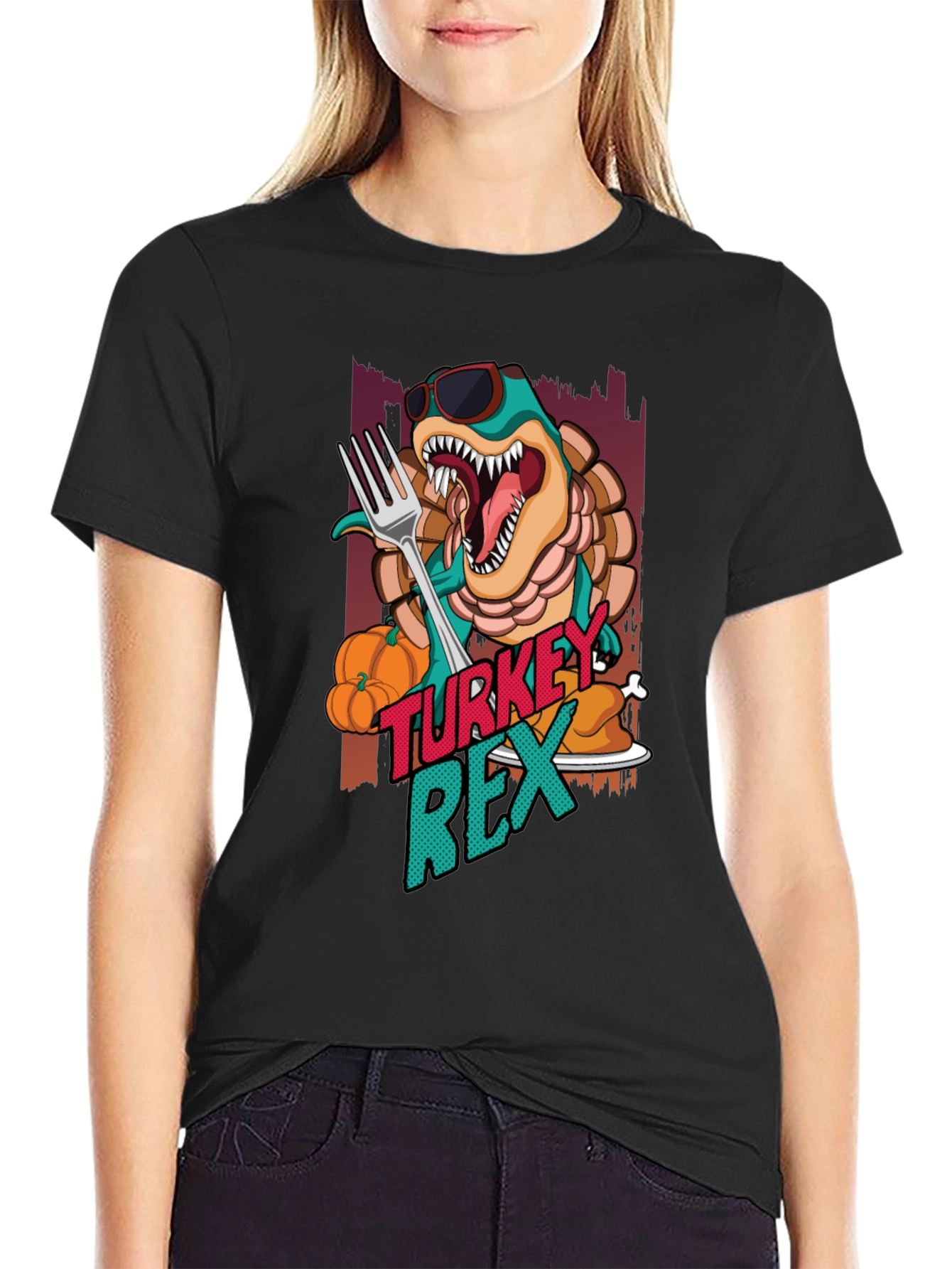 Turkey Rex T-Shirt - Thanksgiving Dinosaur Tee