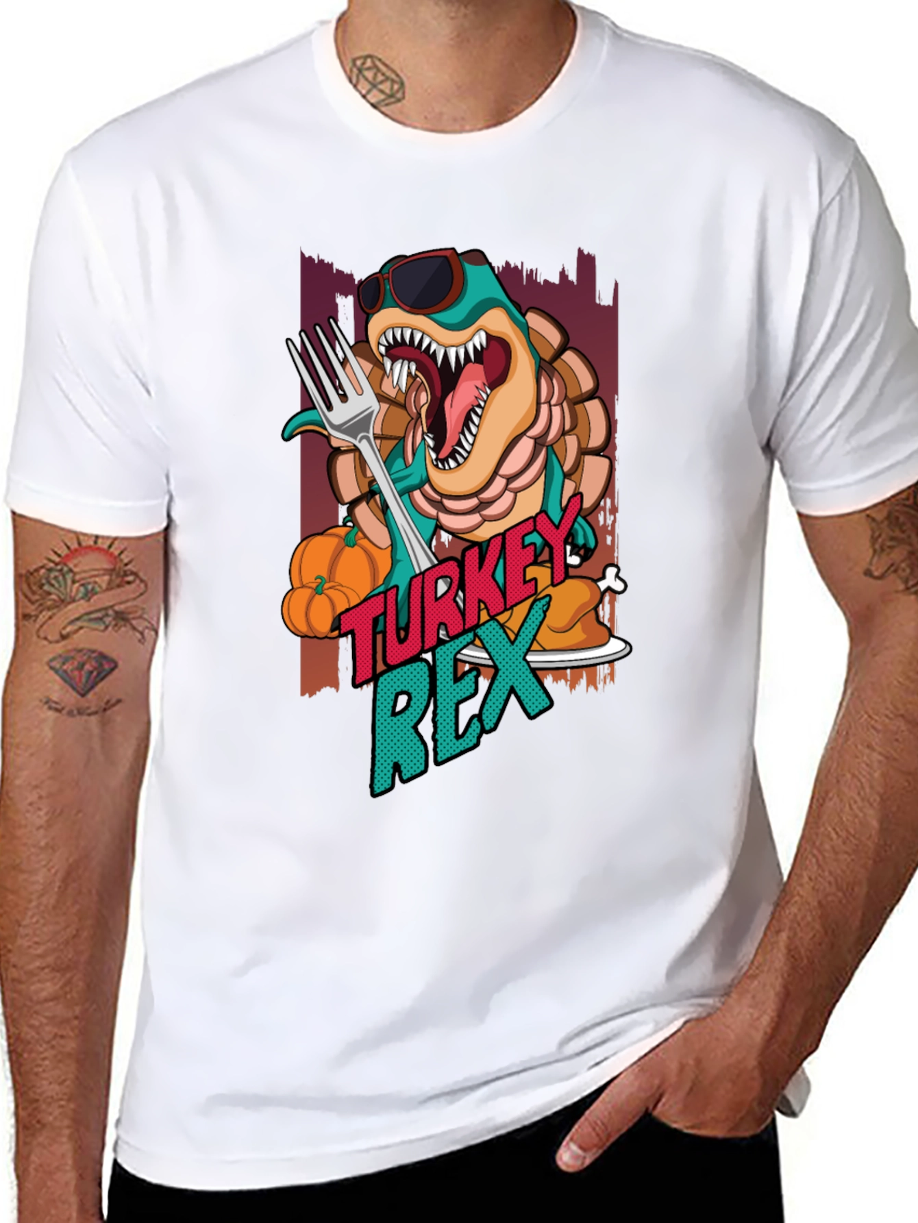 Turkey Rex T-Shirt - Thanksgiving Dinosaur Tee