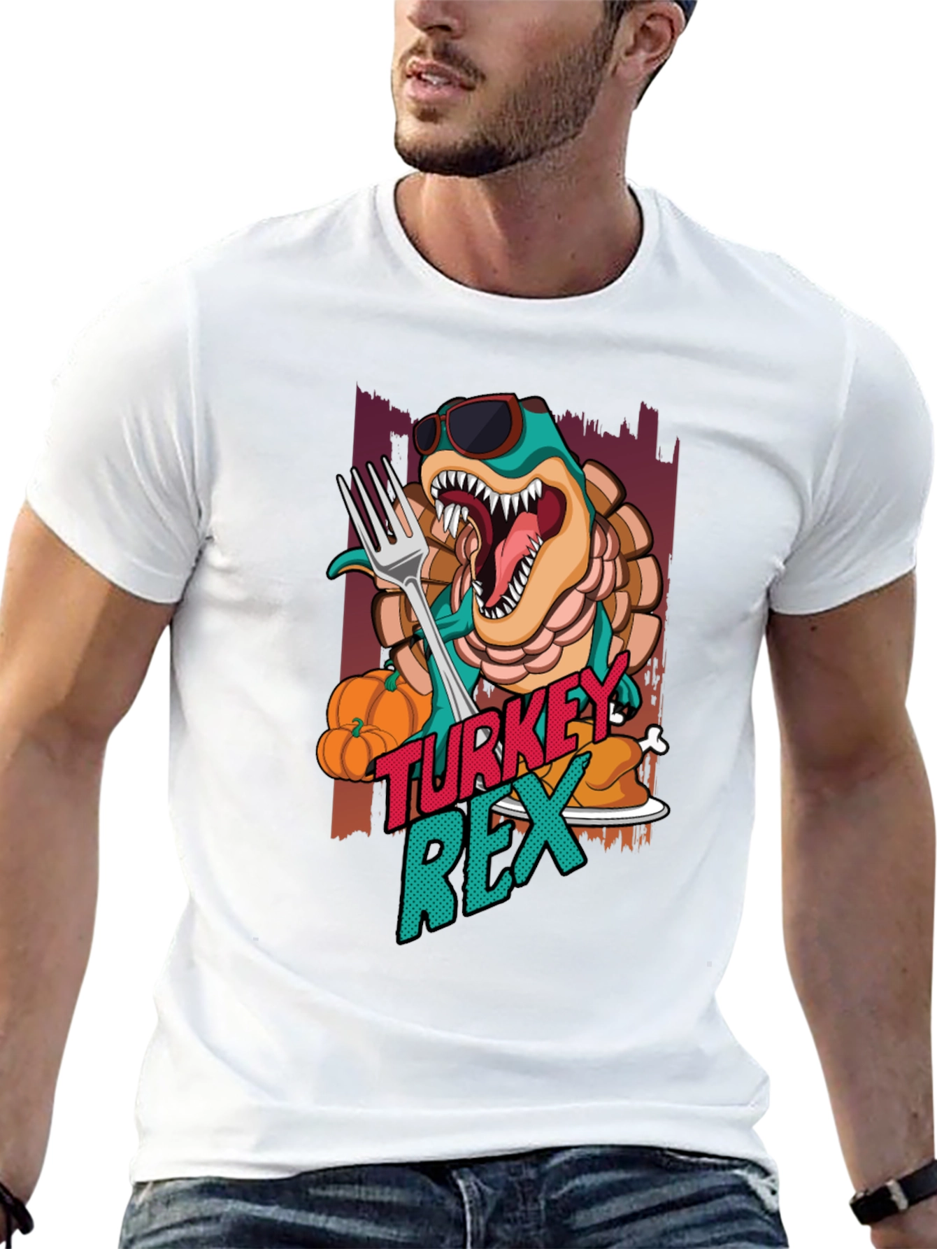 Turkey Rex T-Shirt - Thanksgiving Dinosaur Tee