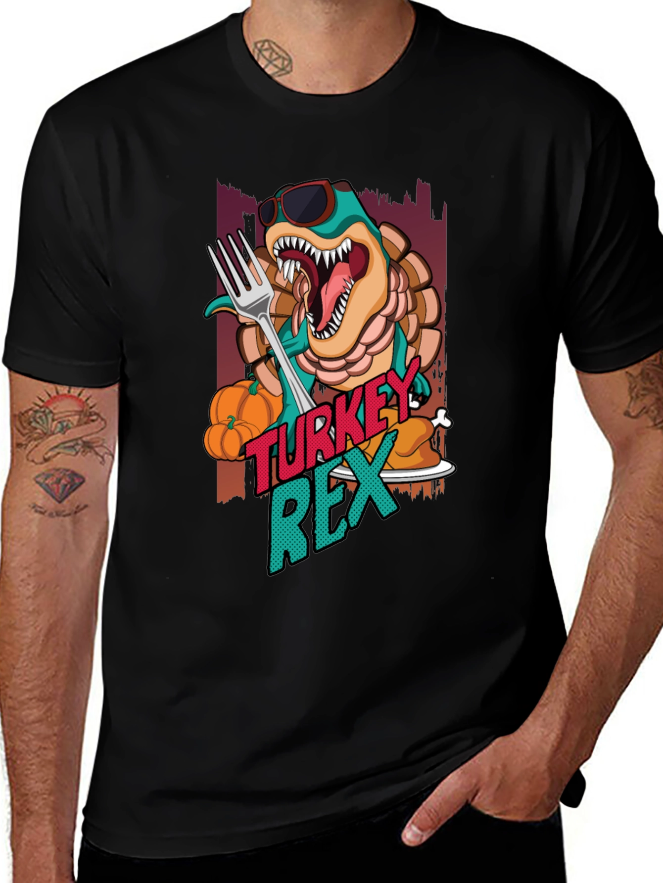 Turkey Rex T-Shirt - Thanksgiving Dinosaur Tee