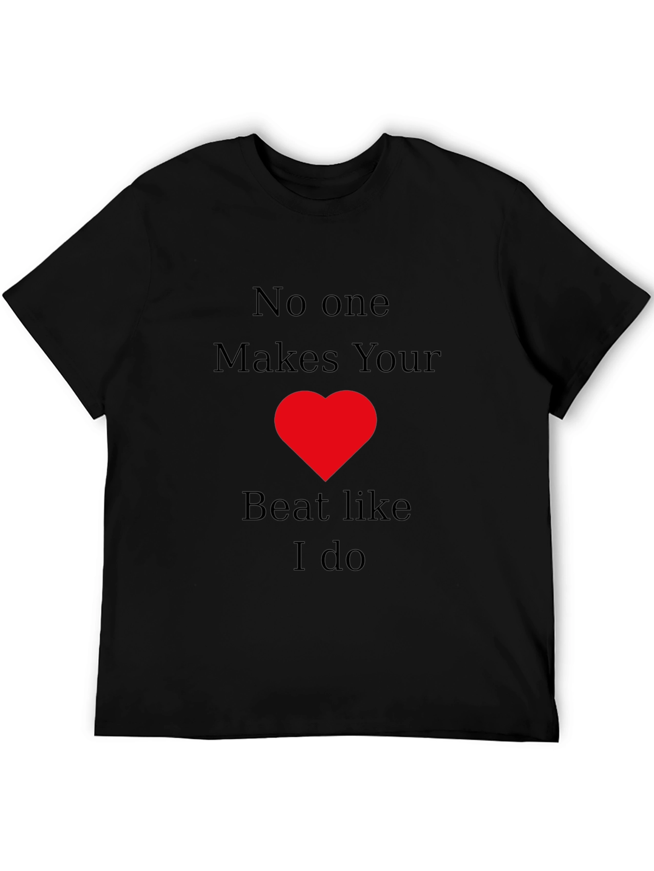 Heartbeat Black Graphic Tee - Romantic Gift