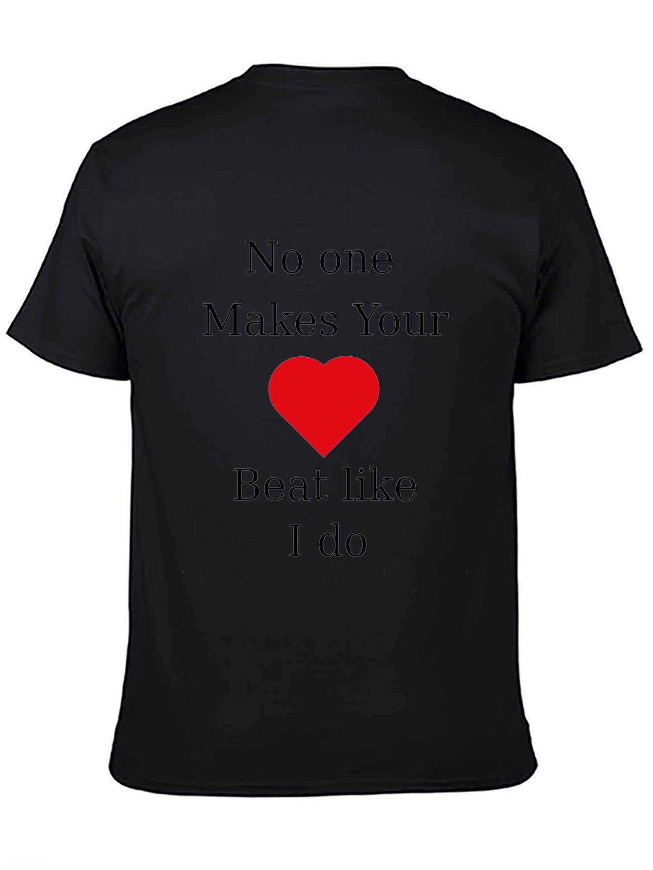 Heartbeat Black Graphic Tee - Romantic Gift