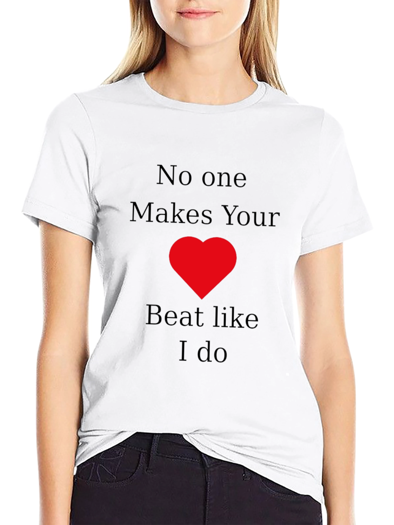 Heartbeat Black Graphic Tee - Romantic Gift