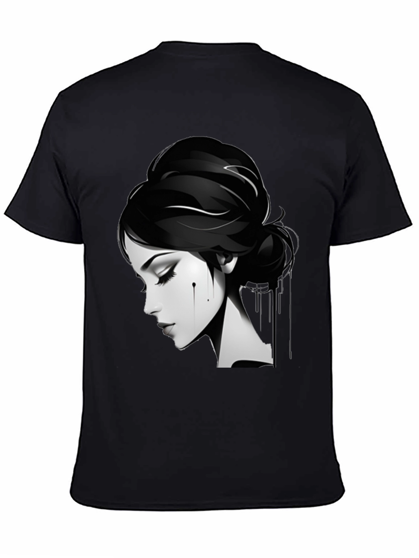Elegant Woman Graphic Black T-Shirt