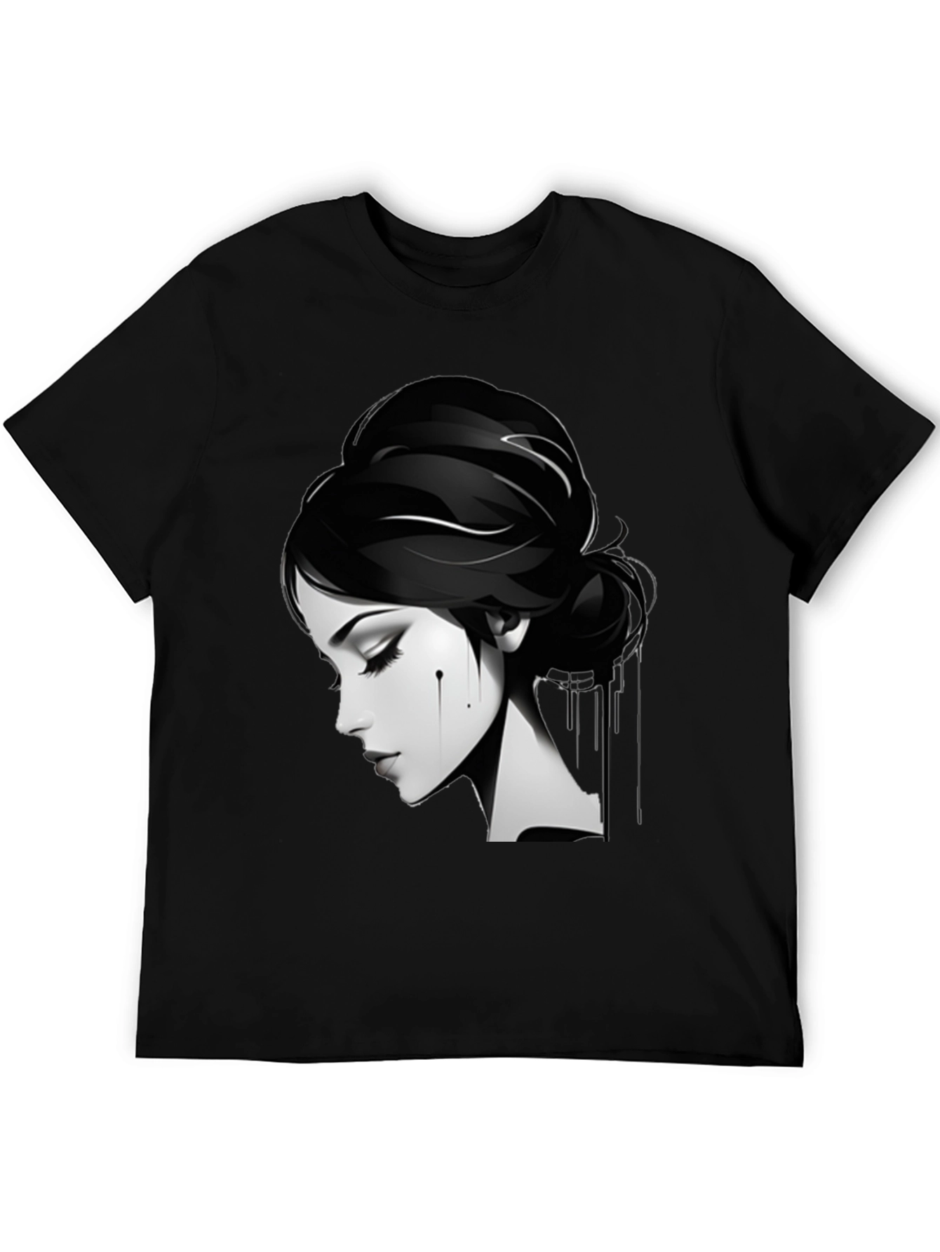 Elegant Woman Graphic Black T-Shirt
