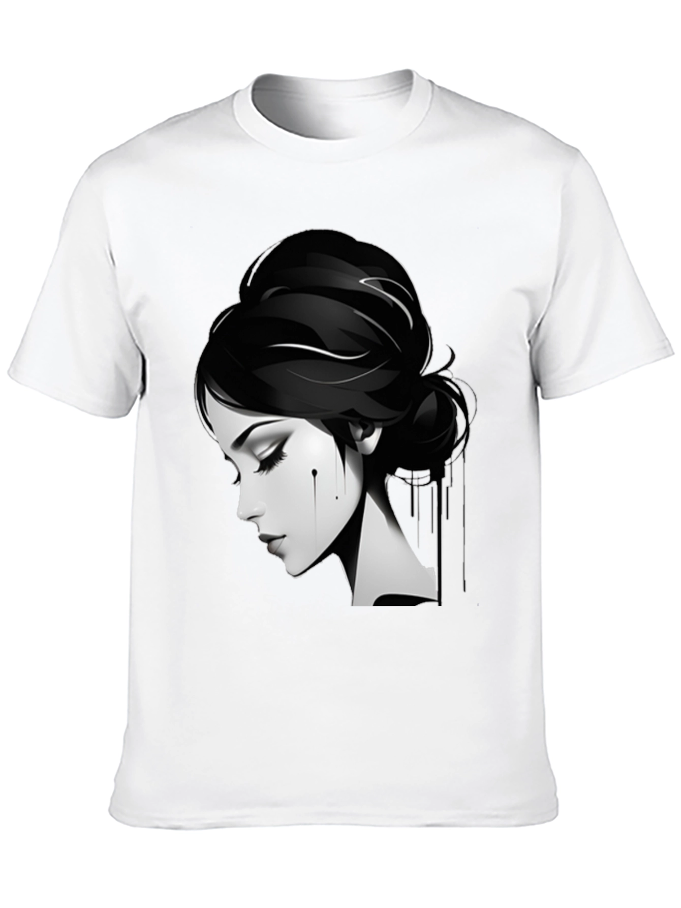 Elegant Woman Graphic Black T-Shirt