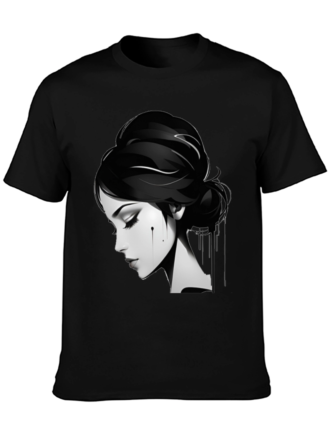 Elegant Woman Graphic Black T-Shirt